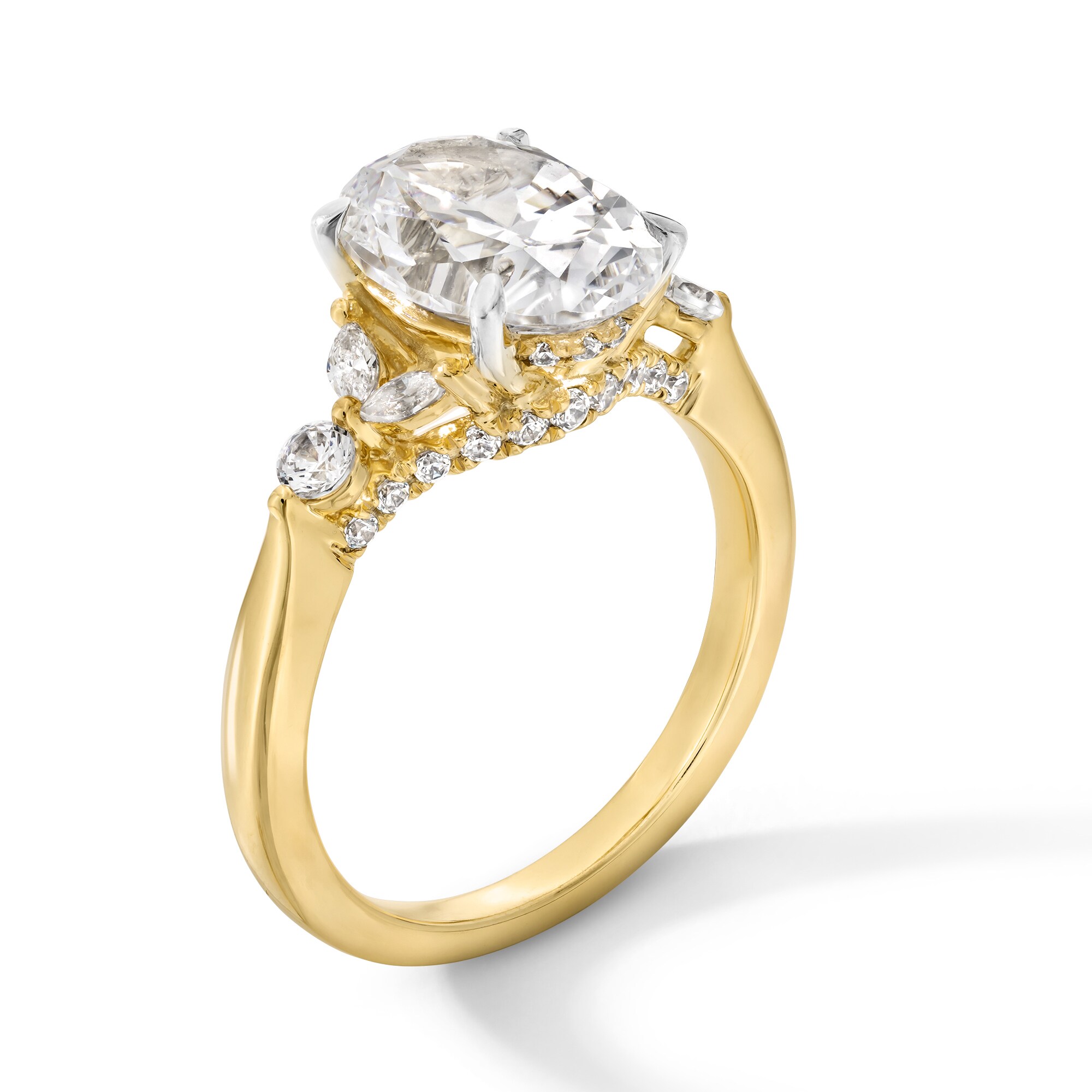 3-1/2 CT. T.W. Oval Certified Lab-Grown Diamond Leaf-Sides