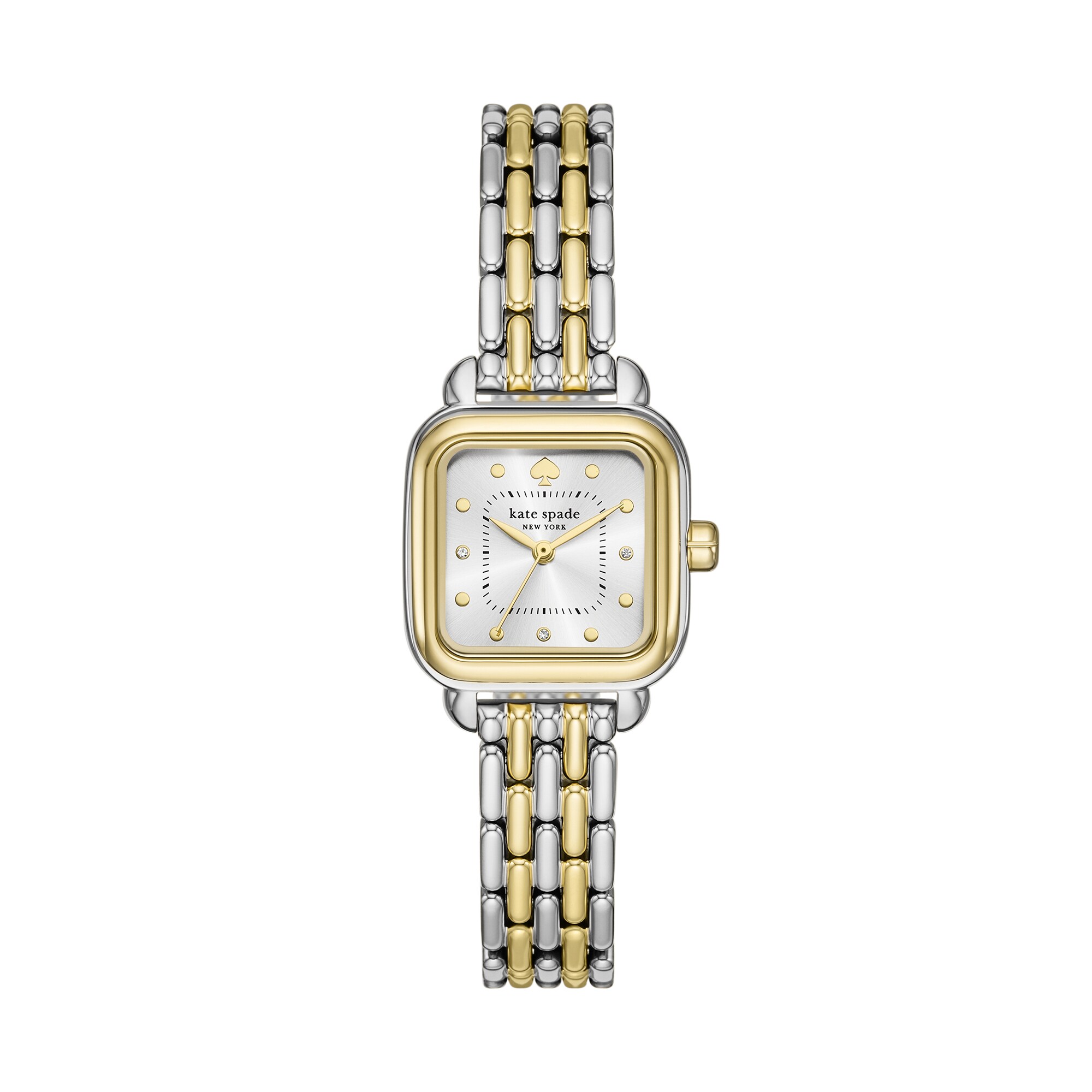 Ladies' Kate Spade Gracie Two-Tone IP Watch with Square Silver