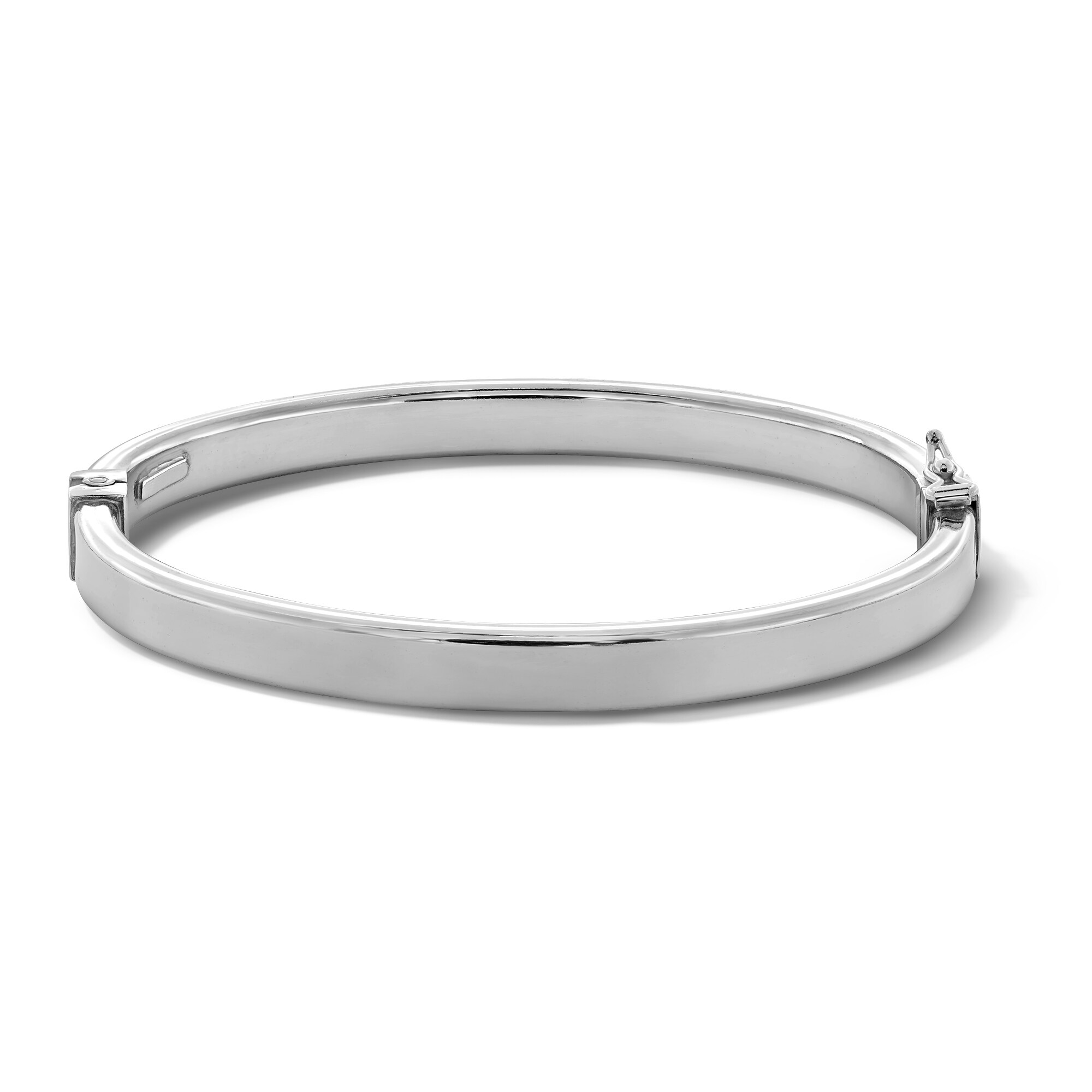 6.0mm Square Flat Bangle in Hollow Sterling Silver | Zales