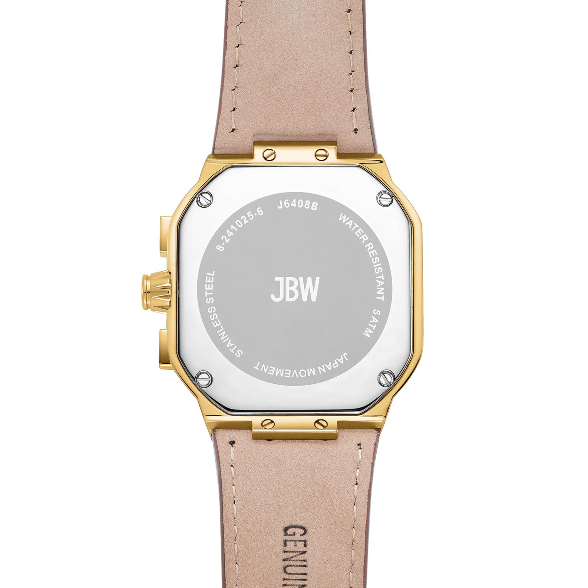 Men's JBW Orion 5/8 CT. T.W. Diamond 18K Gold Plate Brown Strap