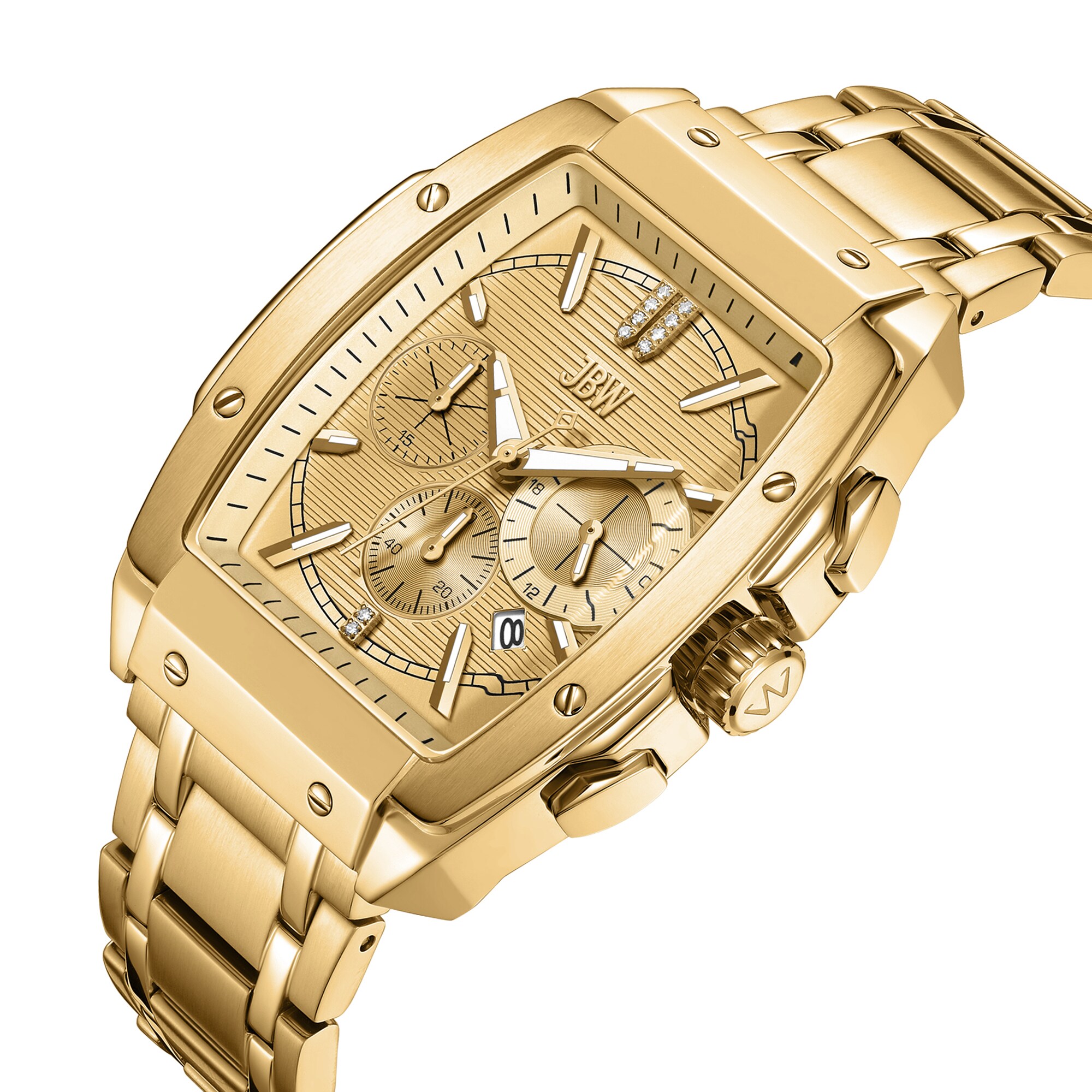 Men's JBW Echelon 1/2 CT. T.W. Diamond 18K Gold Plate Chronograph