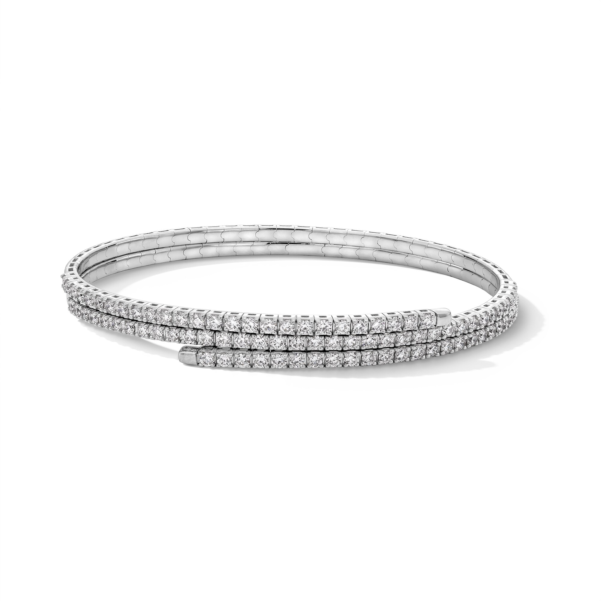 2 CT. T.W. Lab-Grown Diamond Flex Wrap Bangle in Sterling Silver