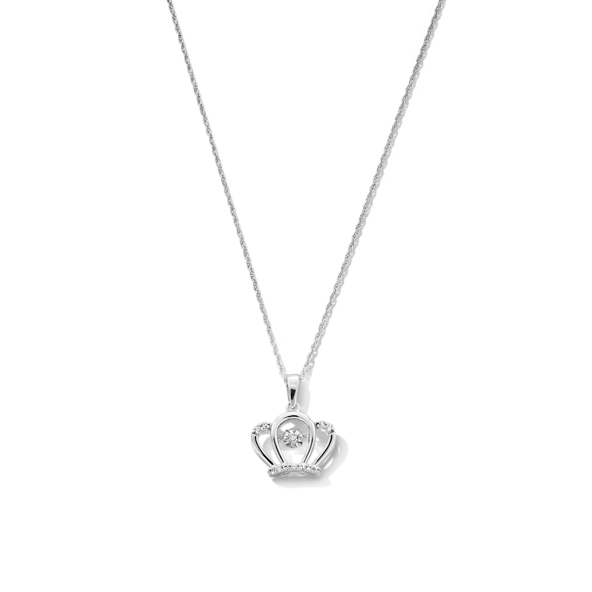 Unstoppable Love™ 0.10 CT. T.W. Diamond Crown Pendant in Sterling