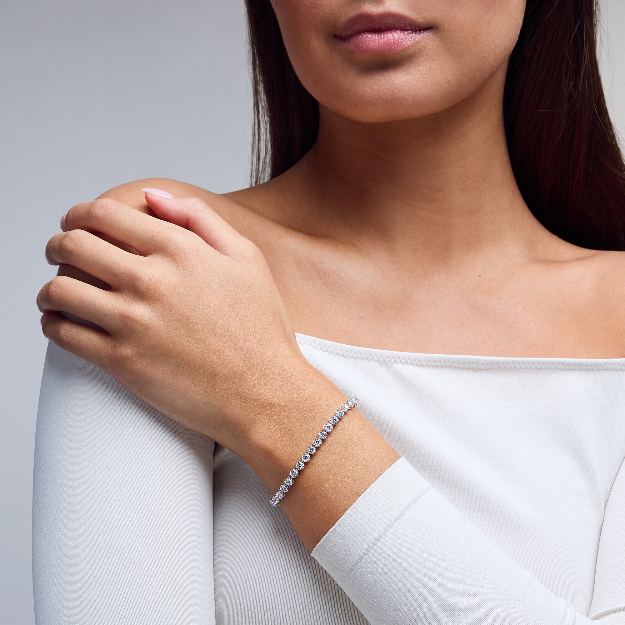 5 CT. T.W. Lab-Grown Diamond Tennis Bracelet in Sterling Silver (F