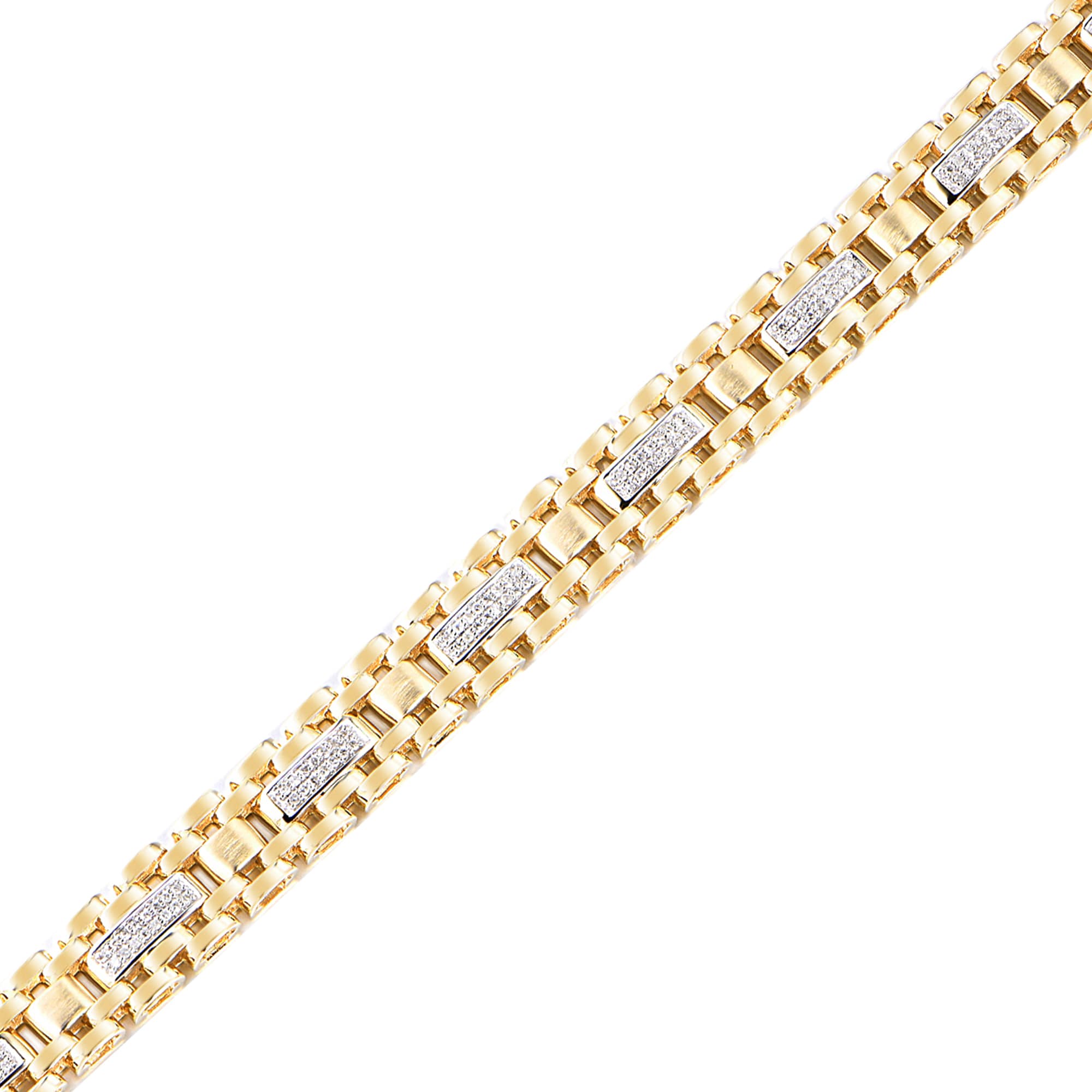 ブレスレット10k 3/4 CT. T.W. Diamond Center-Link Bracelet in 10K Gold - 8.5&quot