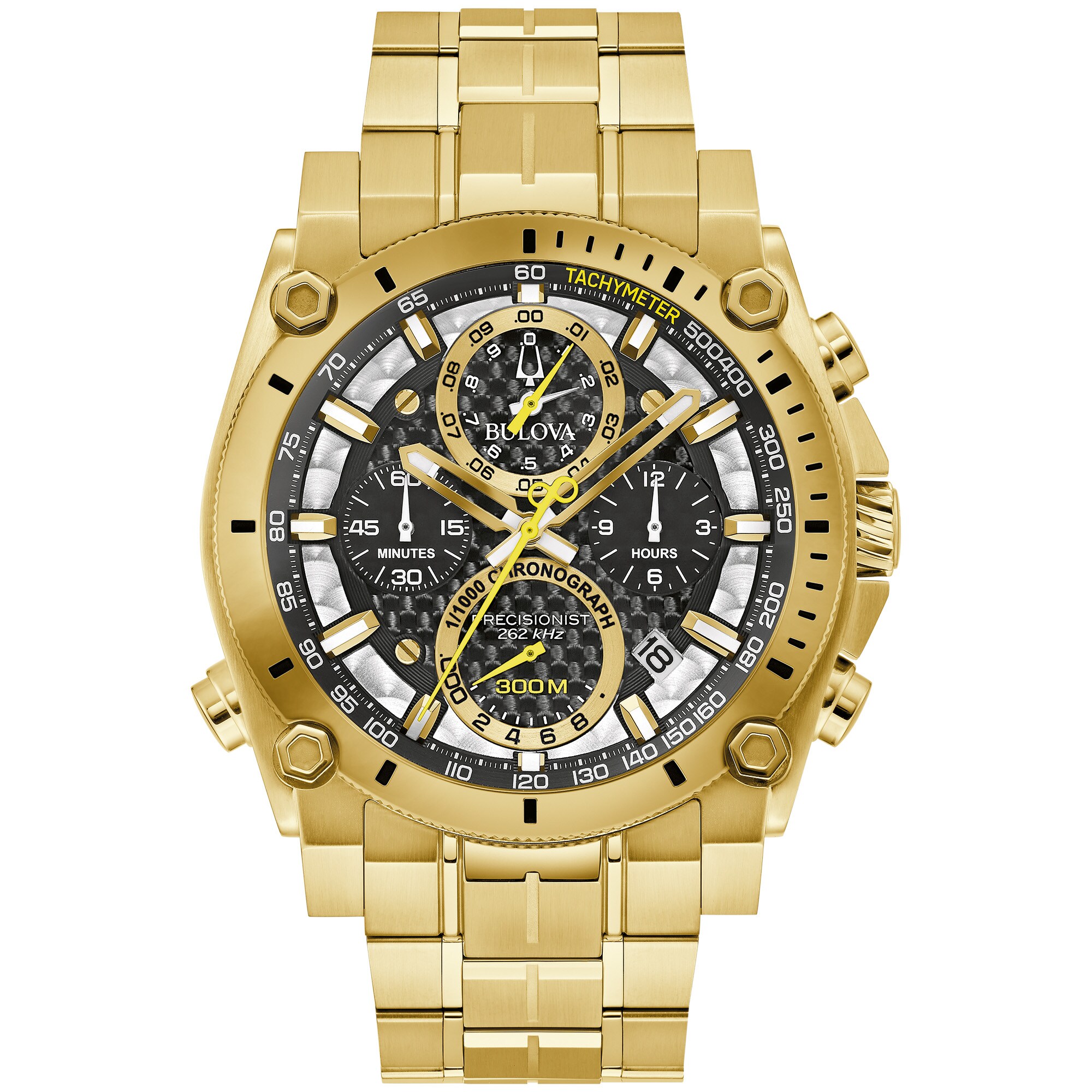 Men's Bulova Precisionist Icon Gold-Tone IP Chronograph Watch with