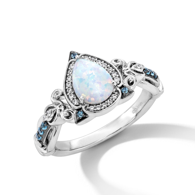 Blue Topaz Ring Cinderella Jewelry Zales Blue Topaz Zales Anna Ring Enchanted Disney Cinderella London Blue Topaz  And 3/4 Diamond