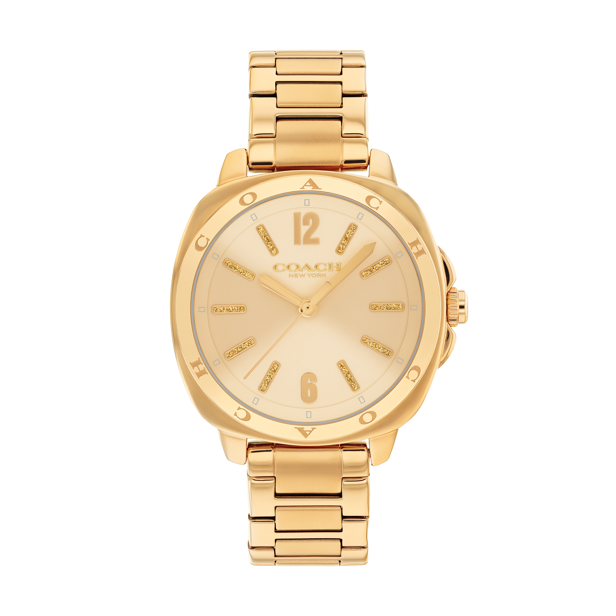 Coach Elegant Champagne-Tone Women’s Watch – NWT, Size L Coach Gold Steel Champagne Dial Women main image 4