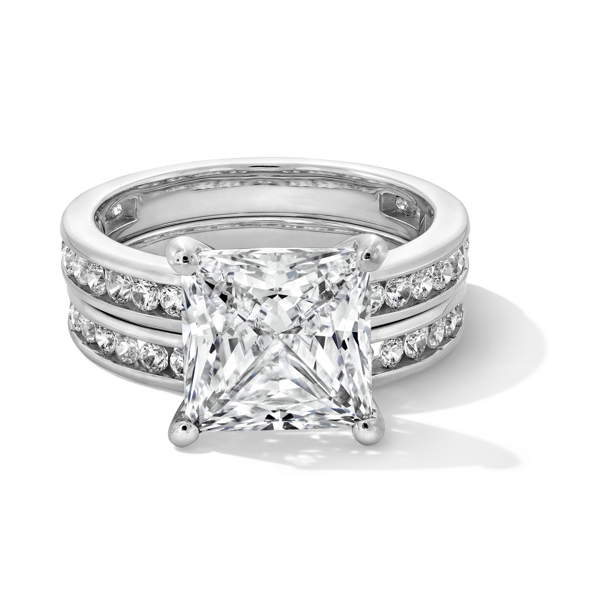 5 CT. T.W. Princess-Cut Certified Lab-Grown Diamond Bridal Set in