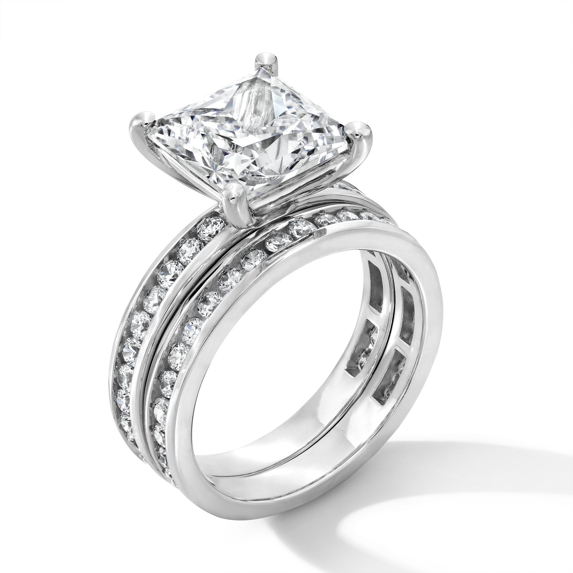 5 CT. T.W. Princess-Cut Certified Lab-Grown Diamond Bridal Set in