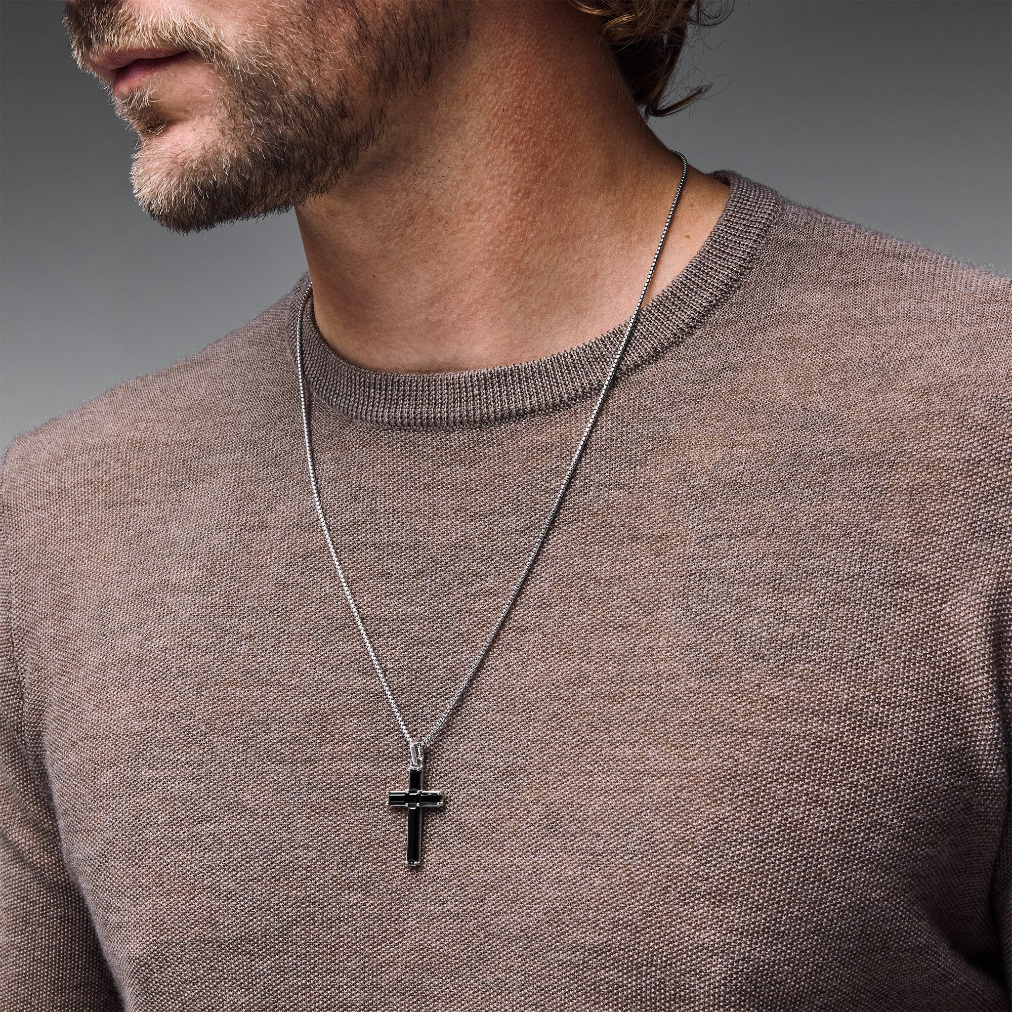 アクセサリー Masa Asscher- and Baguette-Cut Black Onyx Cross Pendant in Sterling