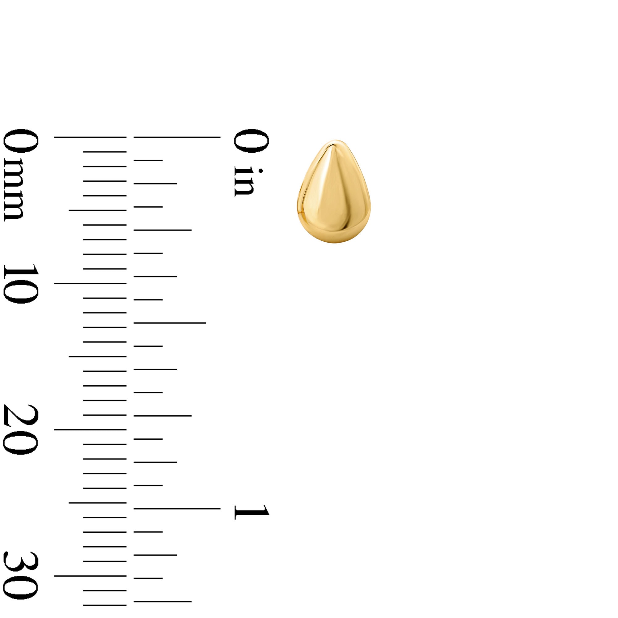 アクセサリー Me&Ro 10K Gold Teardrop Om Stud Earrings Flat Teardrop Stud Earrings in Hollow 10K Gold | Peoples Jewellers