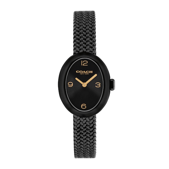 Coach Black Band‎ Watch. Rhinestones around the face Coach Ladies main image 4