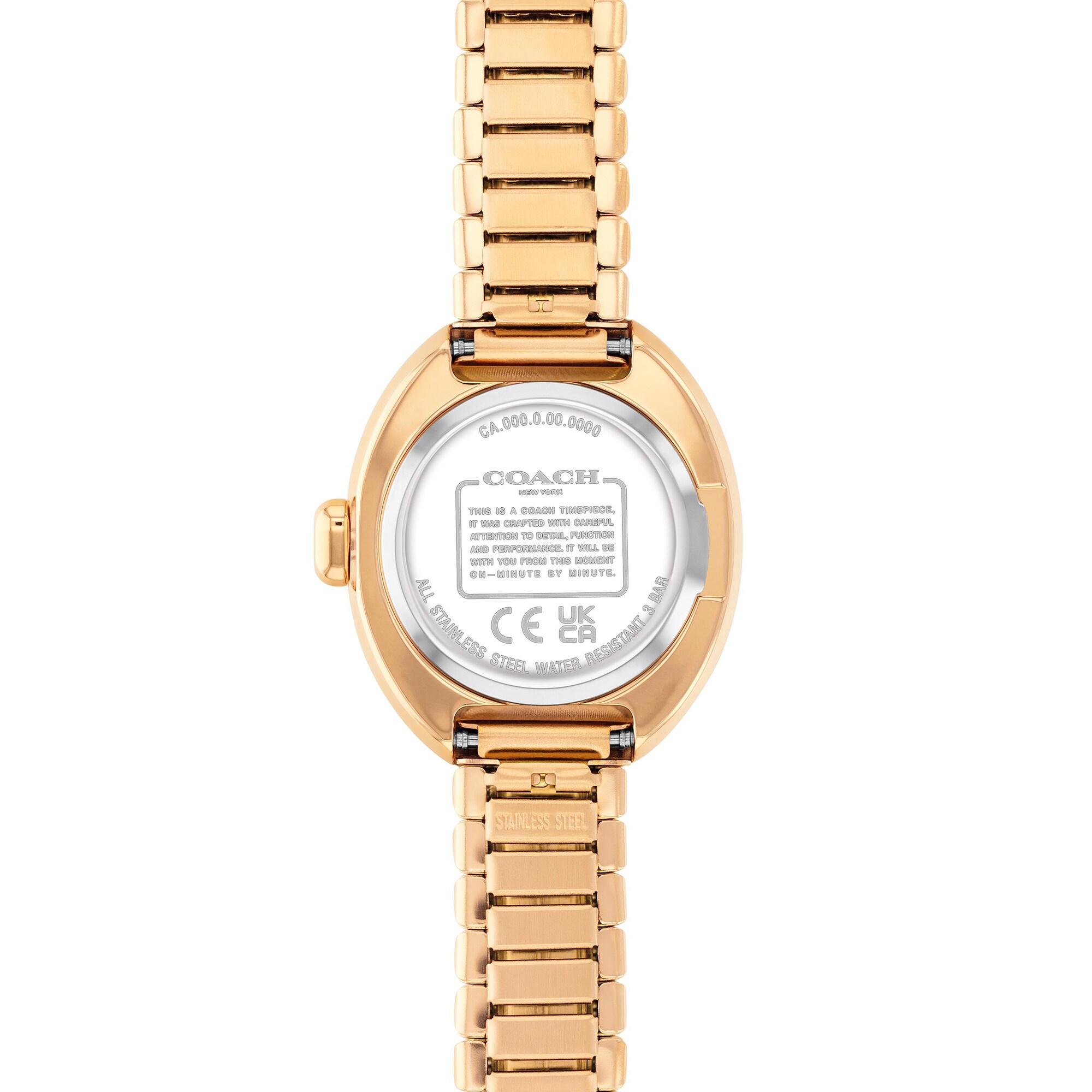Ladies' Coach Sammy Gold-Tone IP Watch with Black Oval Dial and