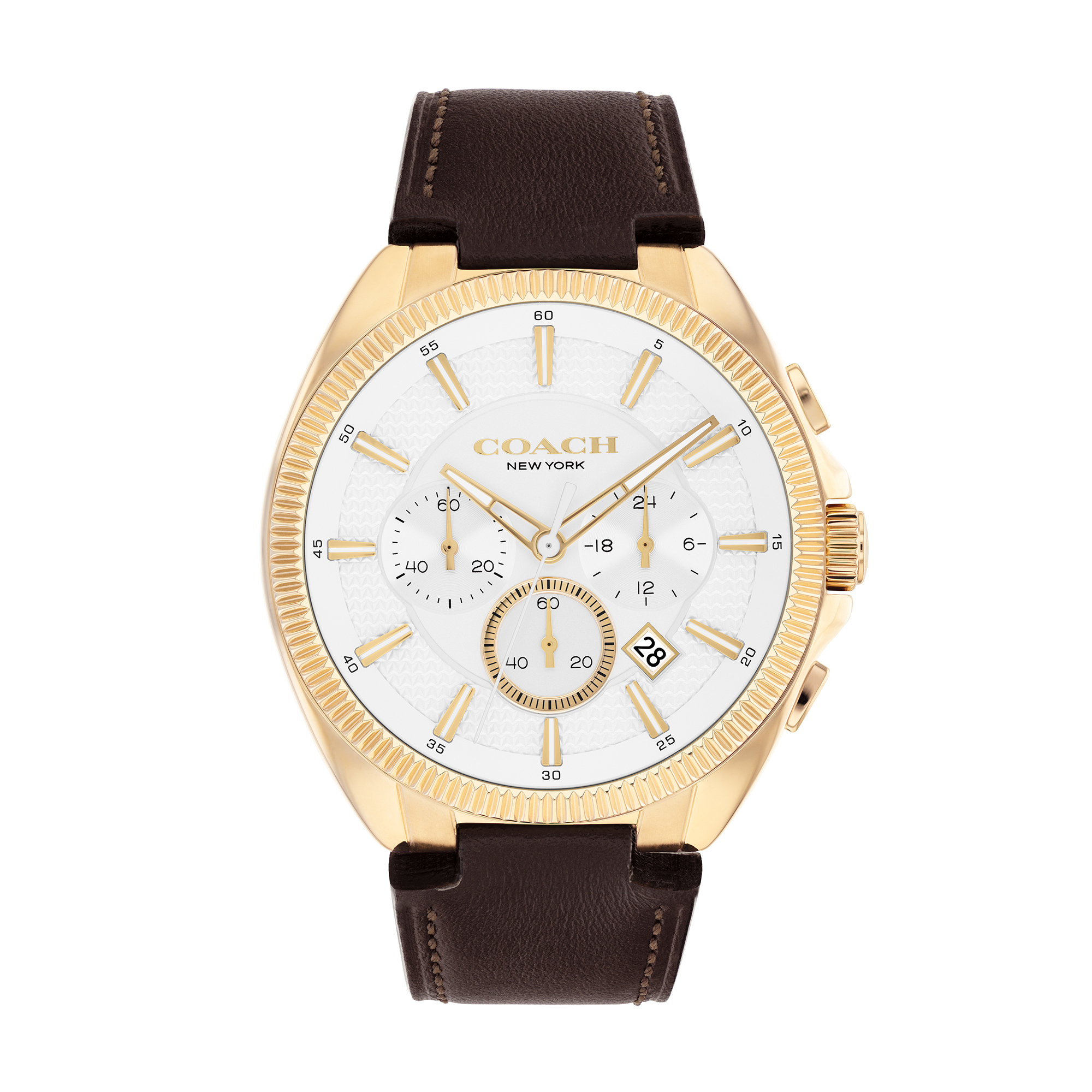 Coach Brown Monogram Stainless Steel Watch with White Leather Accents Amazon.com: Coach Jackson Men main image 3