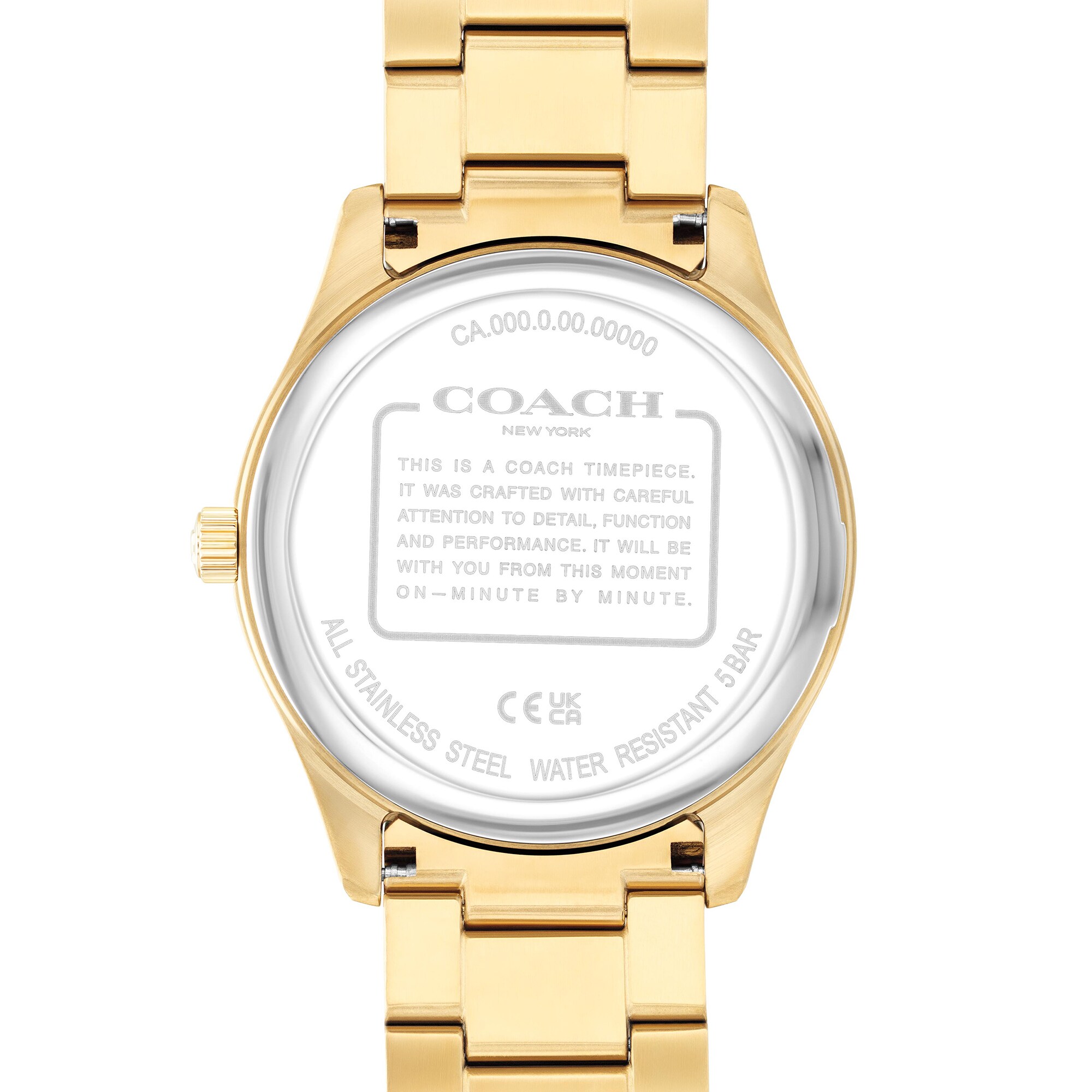 Men's Coach Oliver Gold-Tone IP Watch with Green Textured Dial