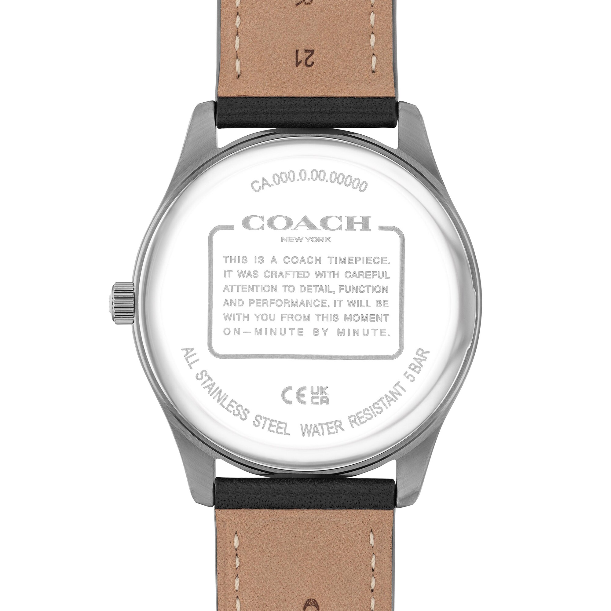 Men's Coach Oliver Gray IP Watch with Gray Textured Dial and Black