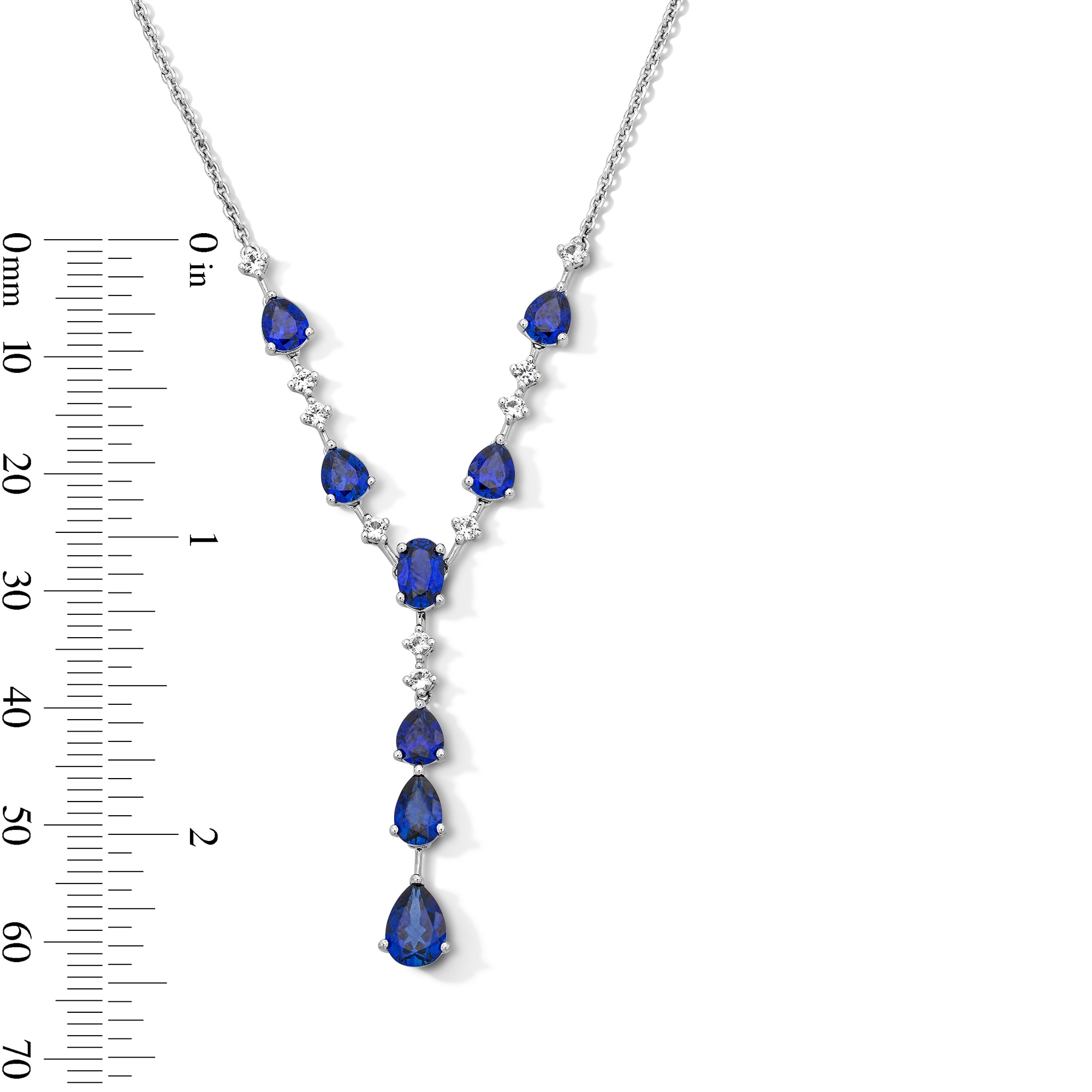 アクセサリー sa Oval and Pear-Shaped Blue Lab-Created Sapphire and White Lab