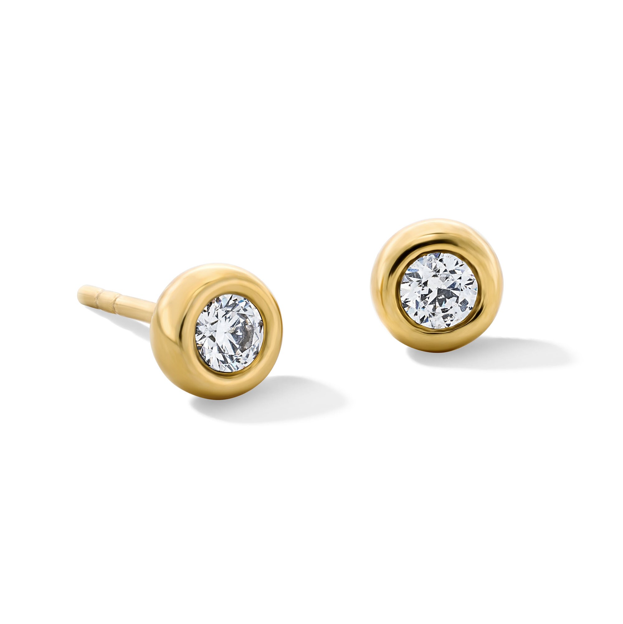 1/4 CT. T.W. Lab-Grown Diamond Bezel-Set Solitaire Stud Earrings