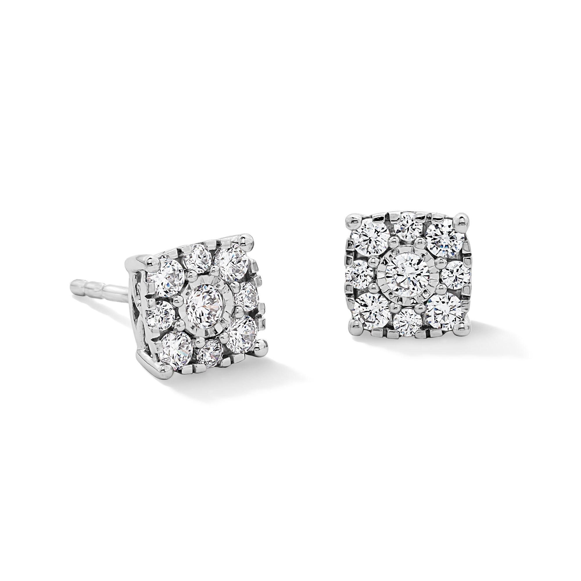 0.50 CT. T.W. Certified Lab-Grown Diamond Cushion-Frame Stud