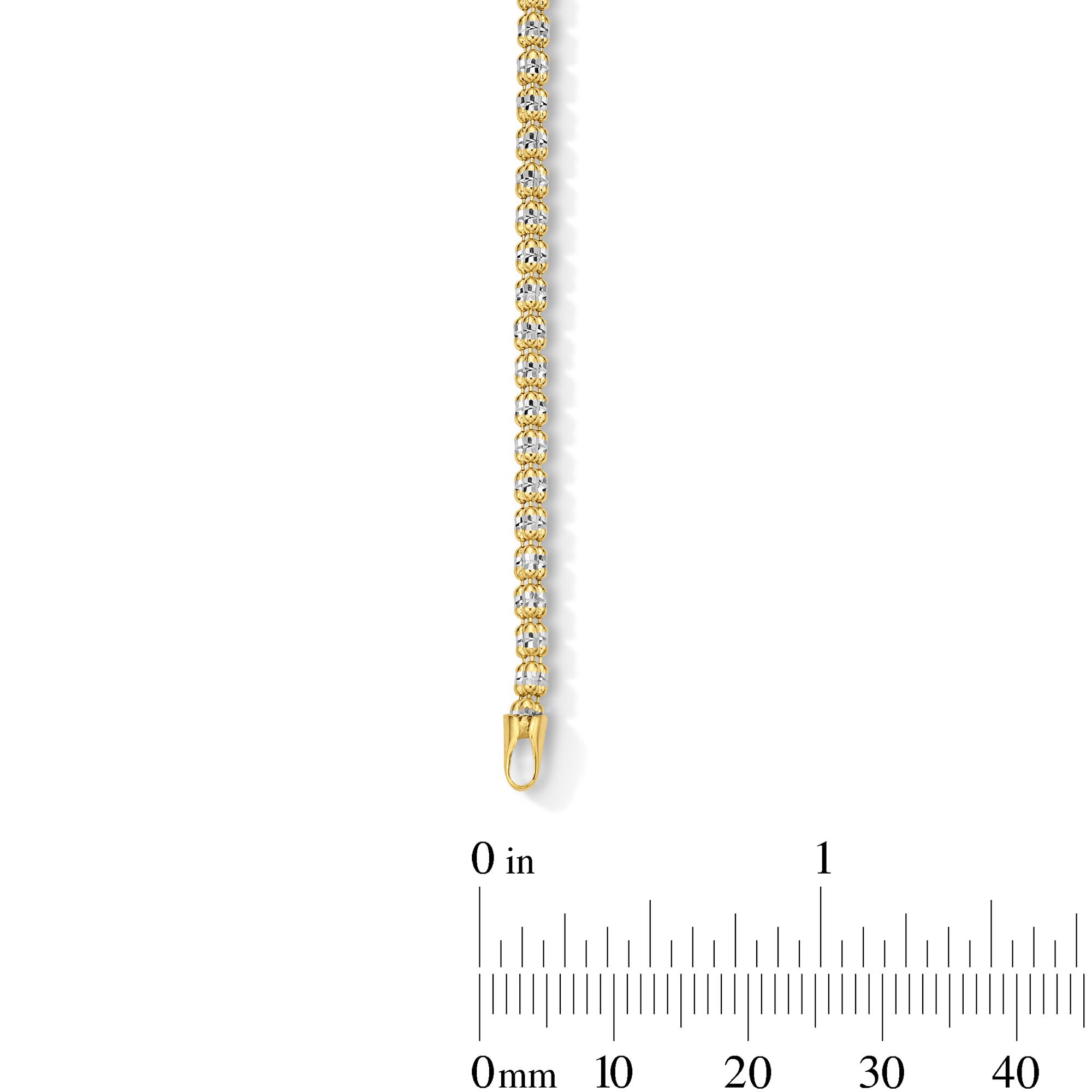 【美品】oeau diamond cut chain / bracelet 2.6mm Diamond-Cut Ice Chain Bracelet in Solid 10K Gold - 7.5&quot