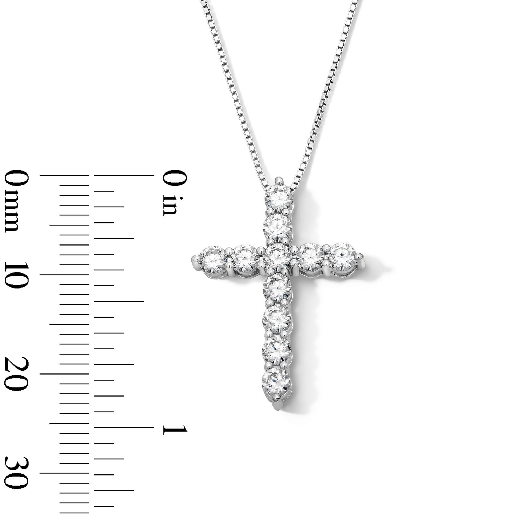 1 CT. T.W. Lab-Grown Diamond Cross Pendant in Sterling Silver (F
