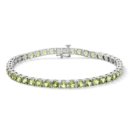 Bracelet Péridot Sur Argent 925 – 7,5 G – Pierre Naturelle Verte – Neuf Sans Boîte