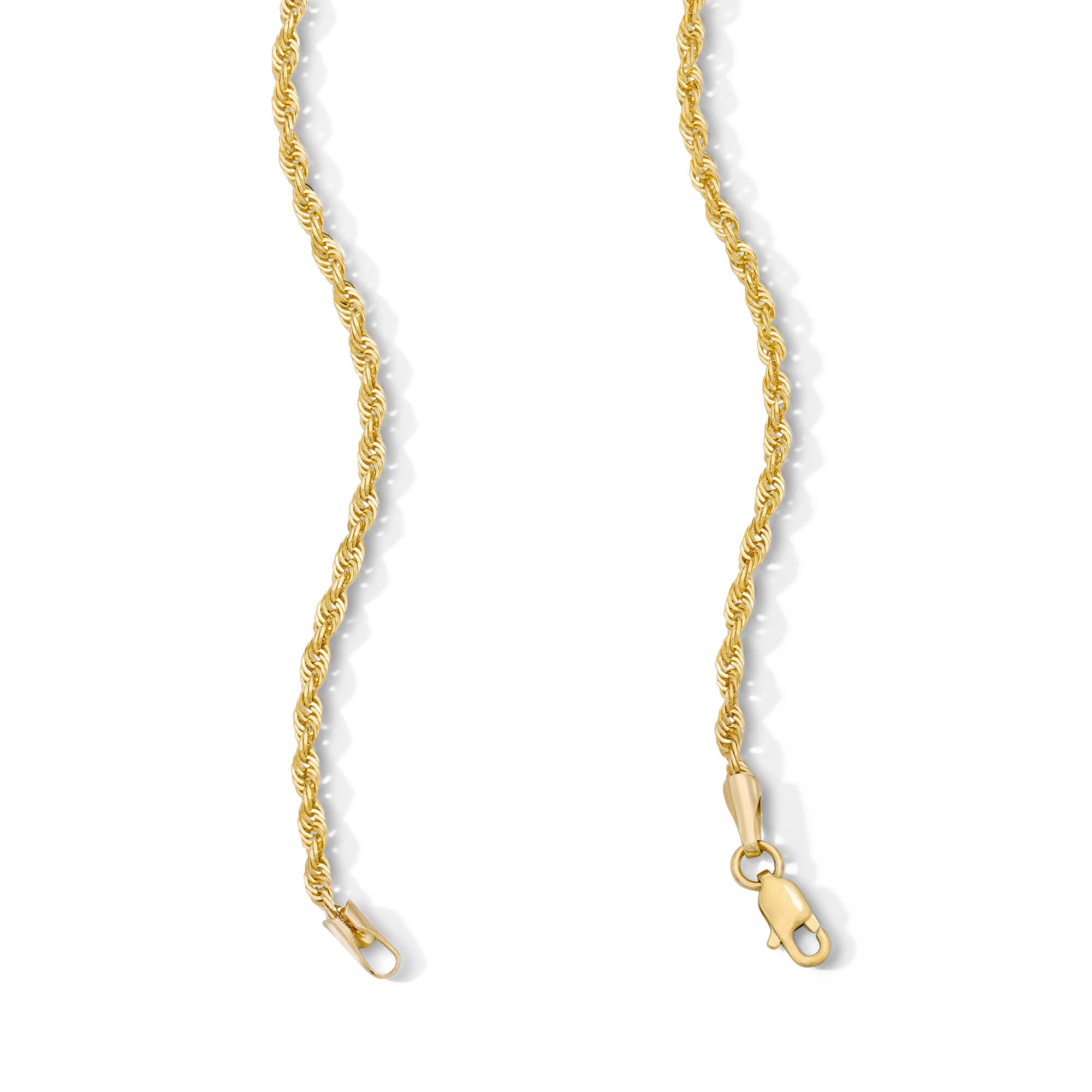 2.4mm Glitter Rope Chain Necklace in Solid 10K Gold | Zales