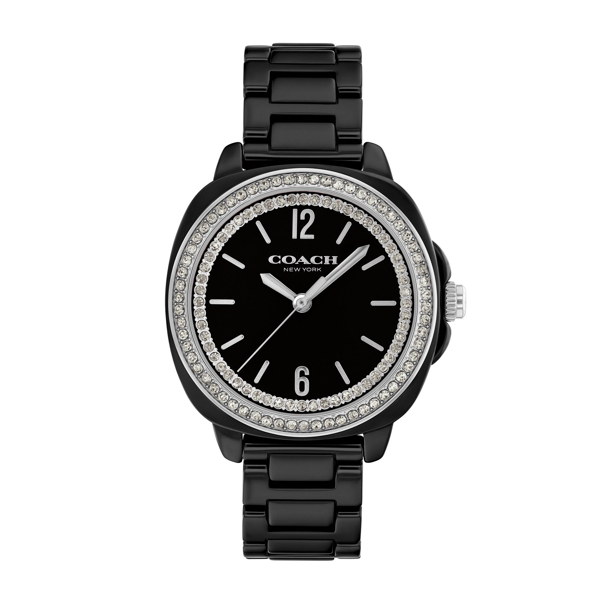 Ladies' Coach Kitt Black Ceramic Analog Watch with Black Dial and