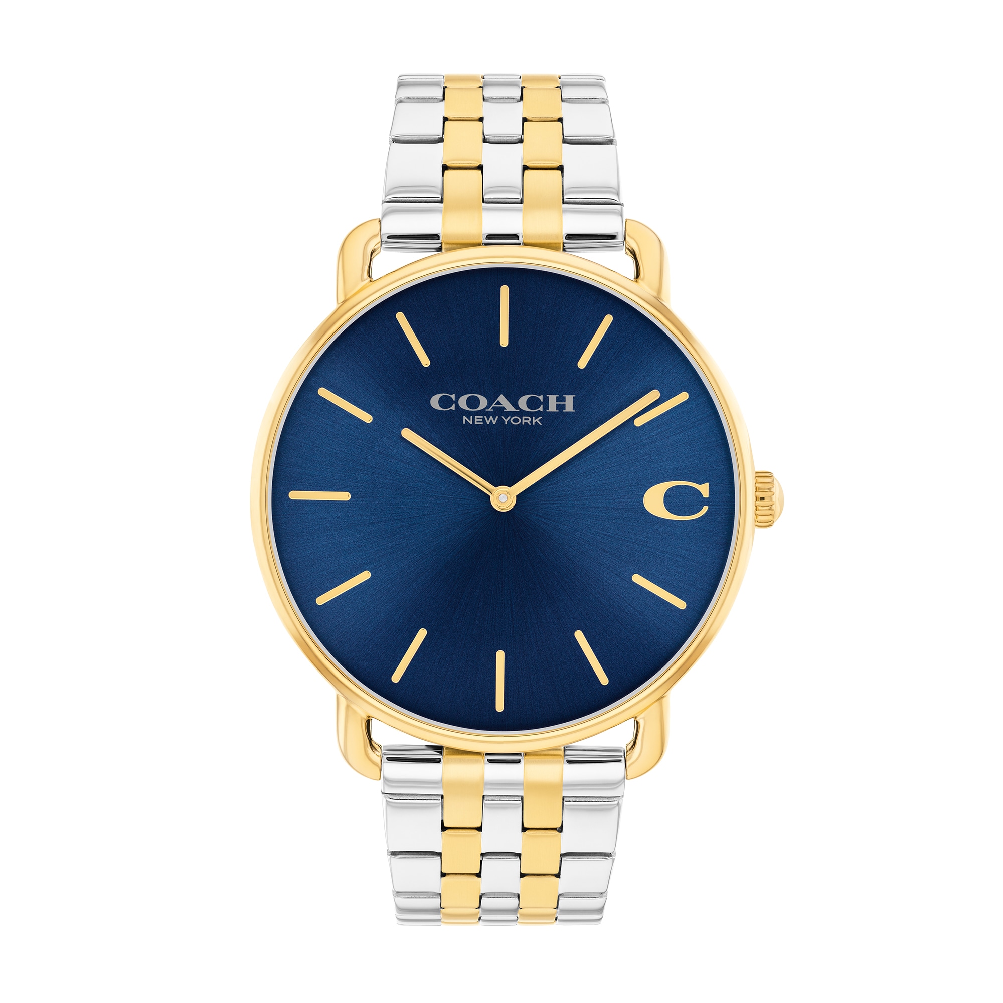 Men's Coach Elliott Two-Tone Analog Watch with Blue Dial (Model