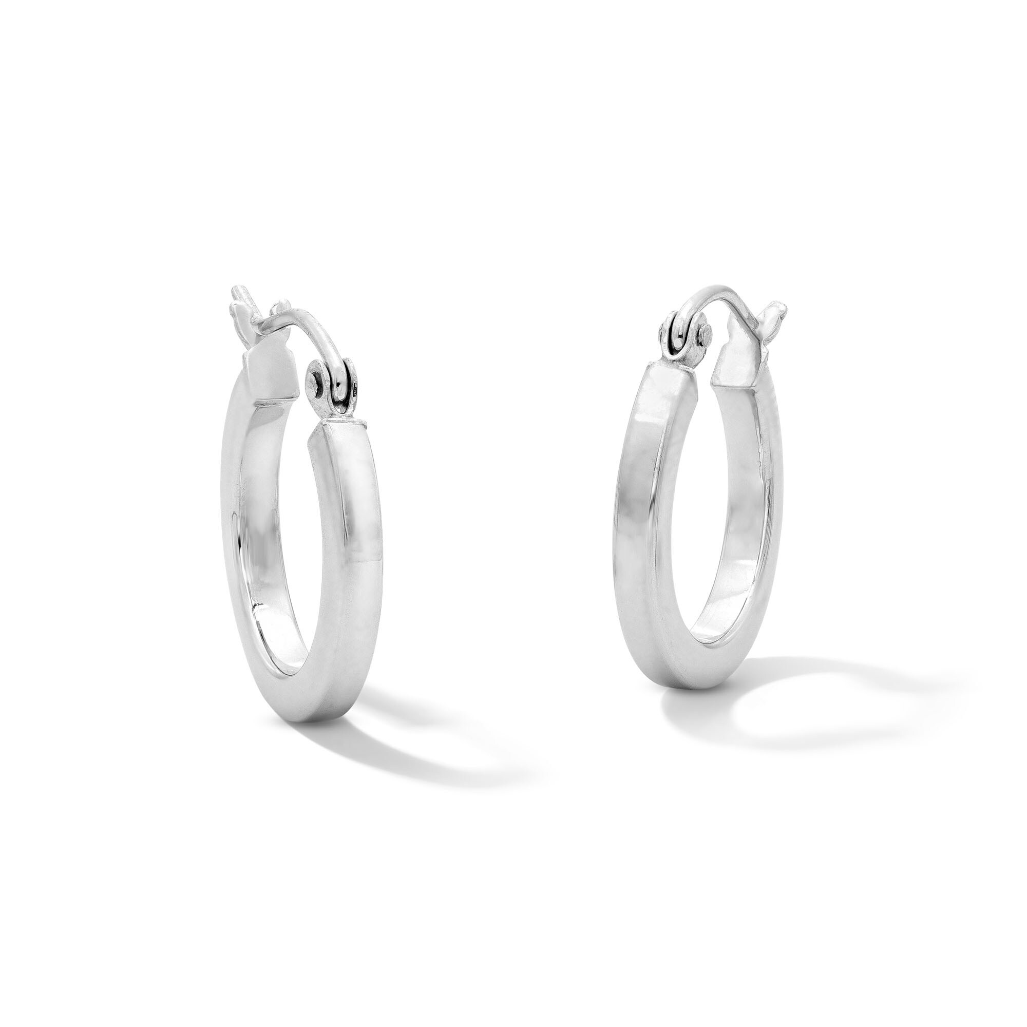 16.0mm Square Tube Hoop Earrings in Sterling Silver | Zales