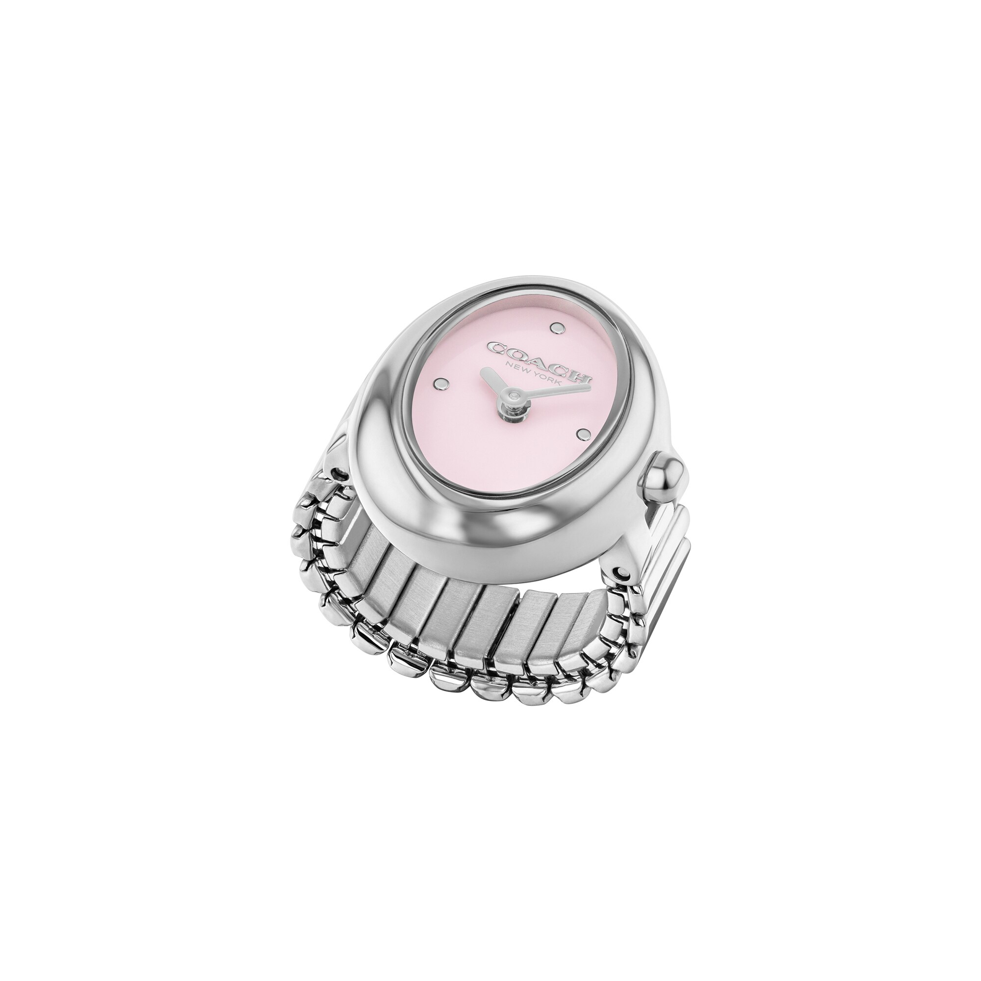 Ladies' Coach Sammy Analog Ring Watch with Pink Oval Dial (Model