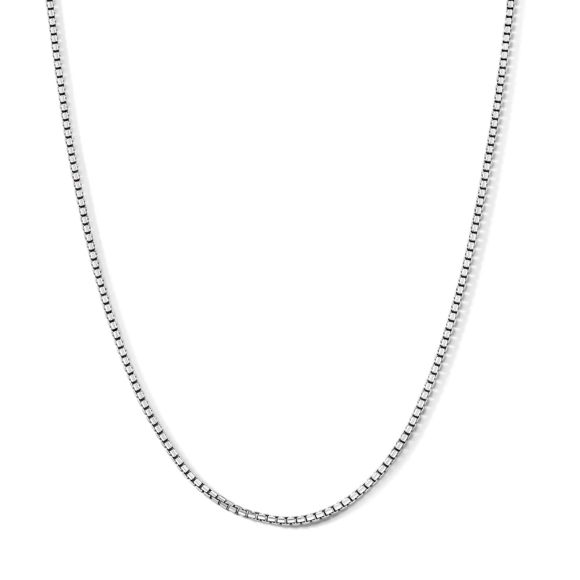 『SA NECKLACE SILVER』 2.0mm Box Chain Necklace in Solid Sterling Silver - 22&quot