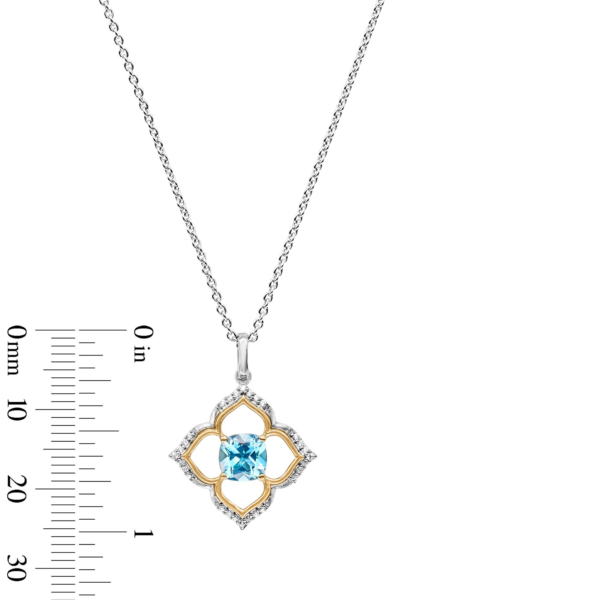 POWER℃GEAR Necklace 1st AnniversaryModel Enchanted Disney Jasmine Blue Topaz, Mother of Pearl and Diamond