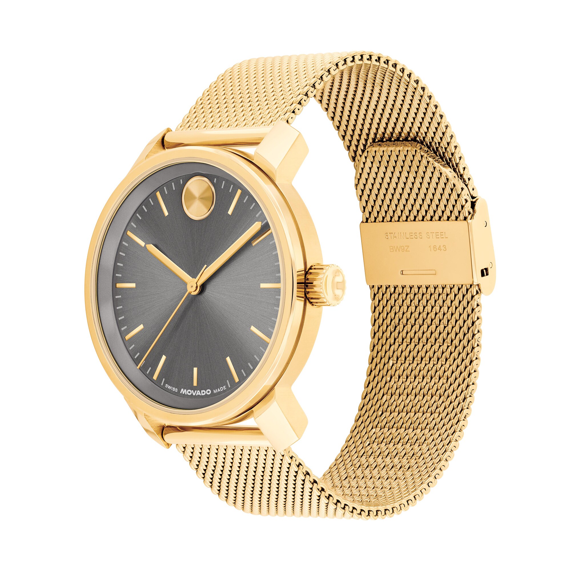 Men's Movado Bold® Analog Watch with Gunmetal Dial and Gold-Tone
