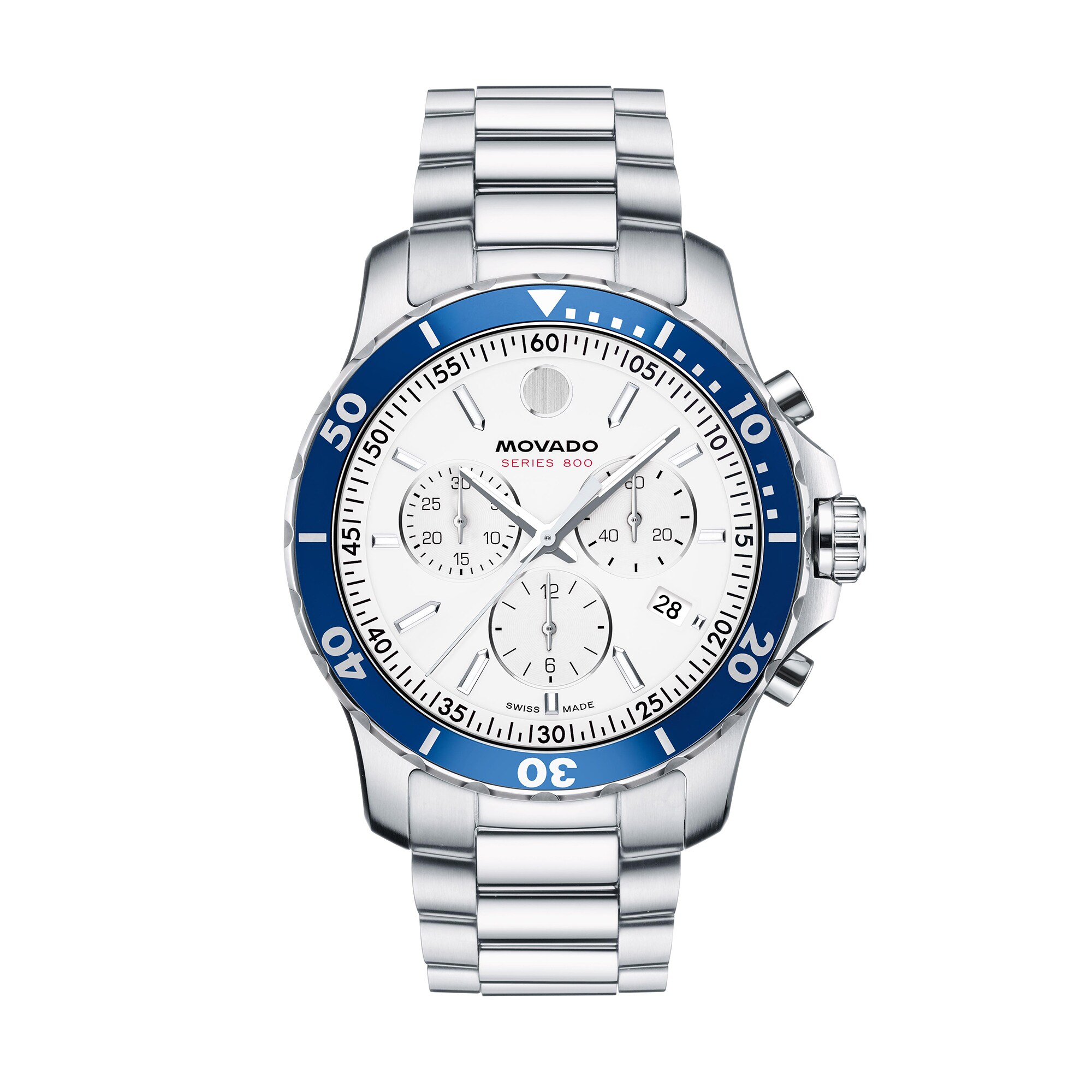 Men's Movado Series 800® Chronograph Watch with White Dial (Model