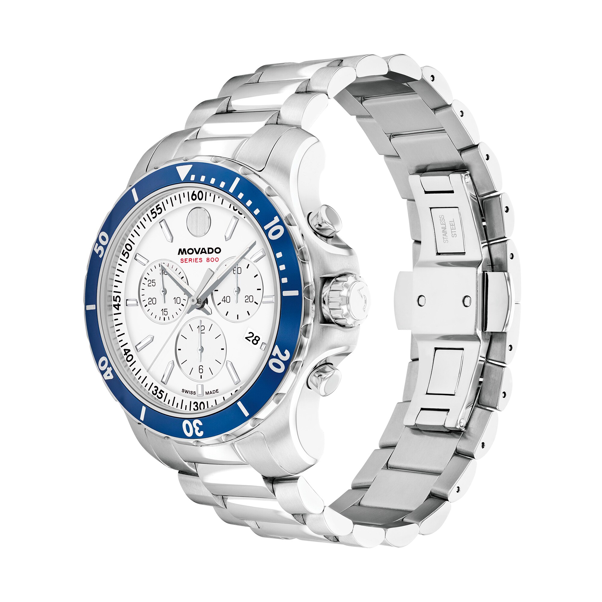 Men's Movado Series 800® Chronograph Watch with White Dial (Model