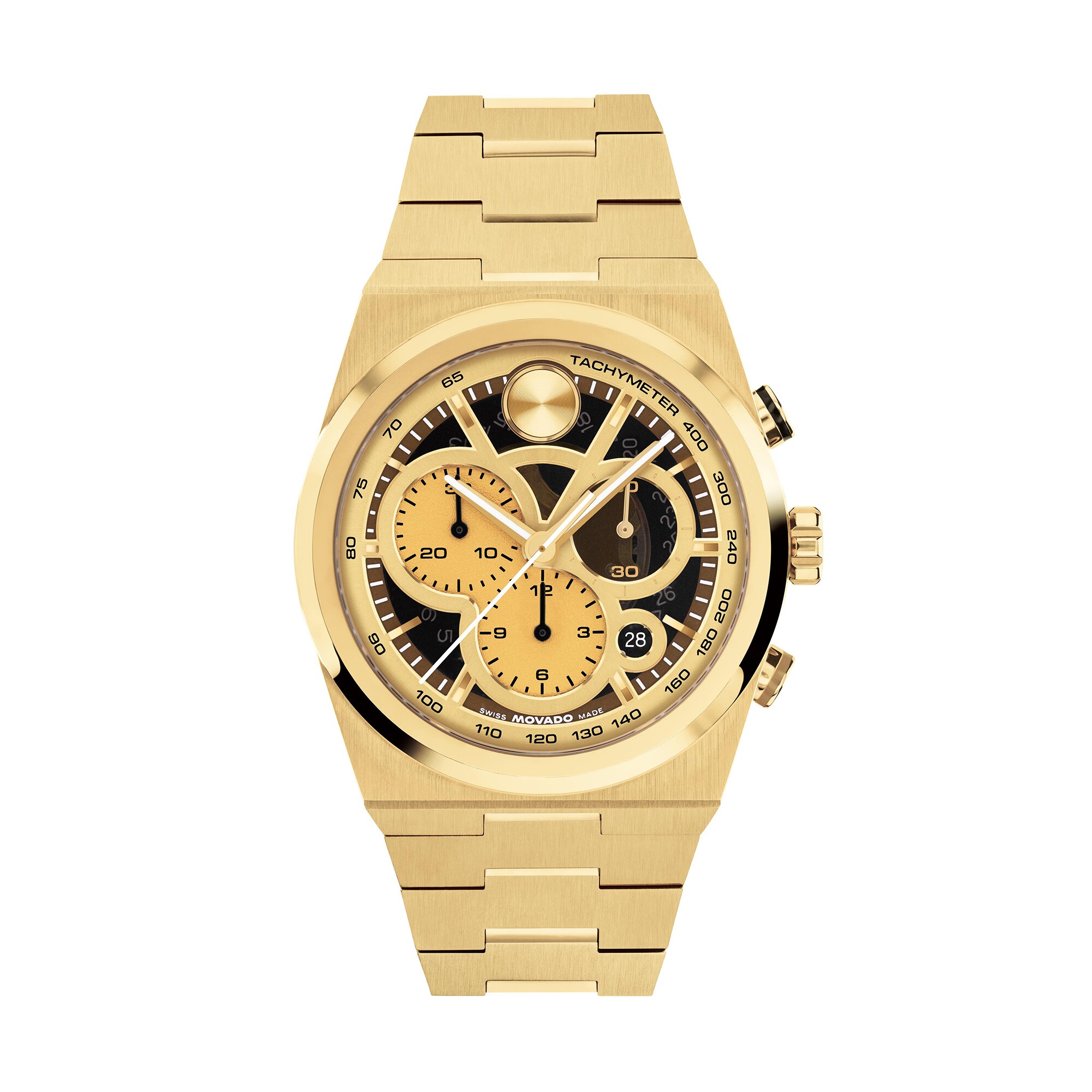 Men's Movado Bold® Quest Chronograph Watch with Gold-Tone Dial and