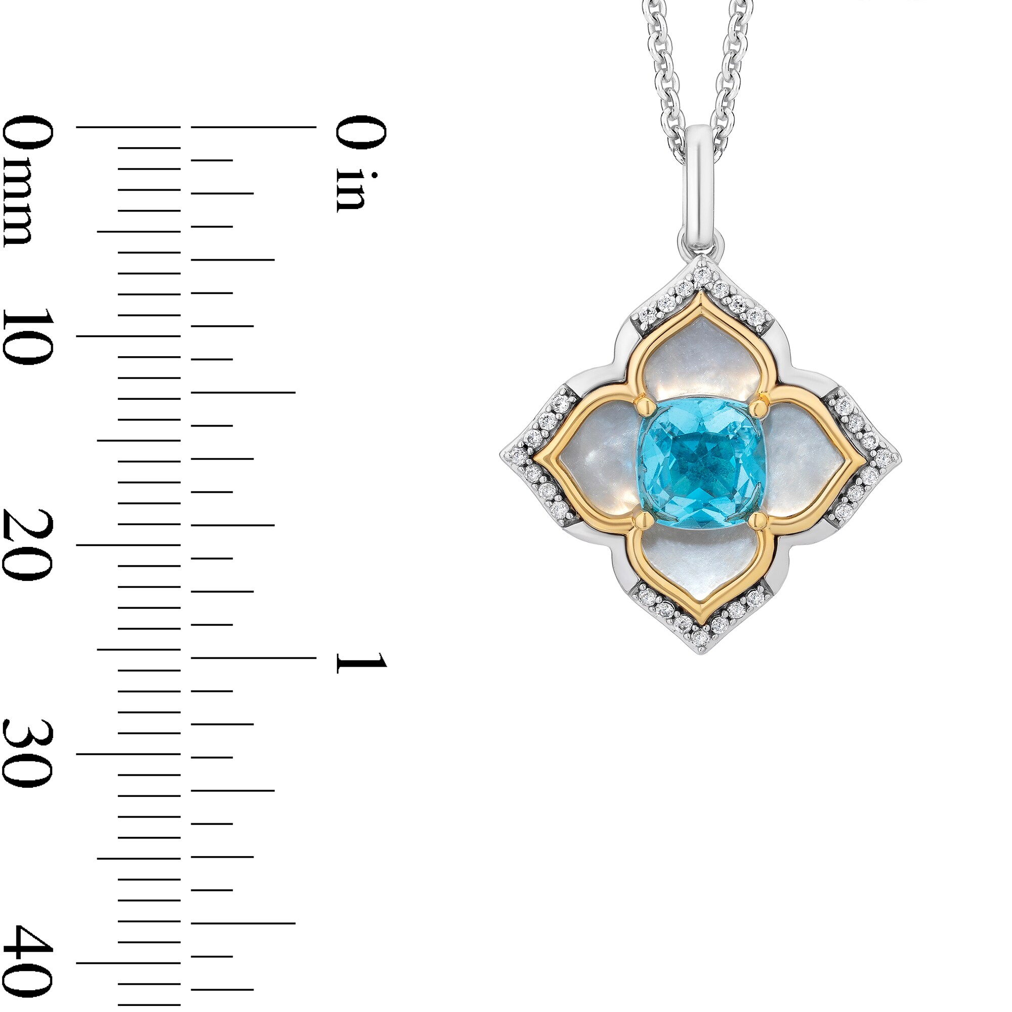 Enchanted Disney Jasmine Mother of Pearl, Swiss Blue Topaz, and