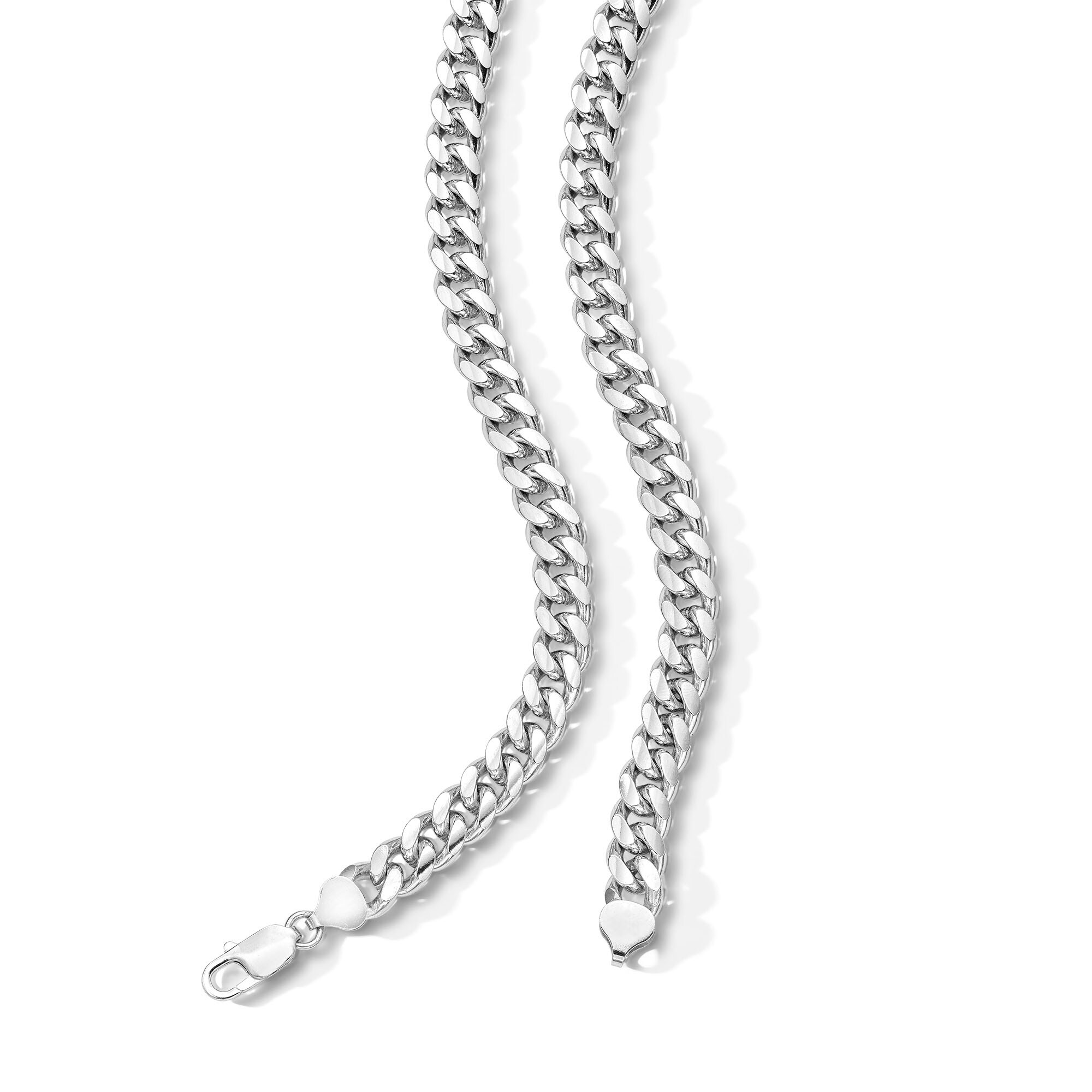 Miami necklace シルバー 9.0mm Miami Cuban Curb Chain Necklace in Solid Sterling Silver