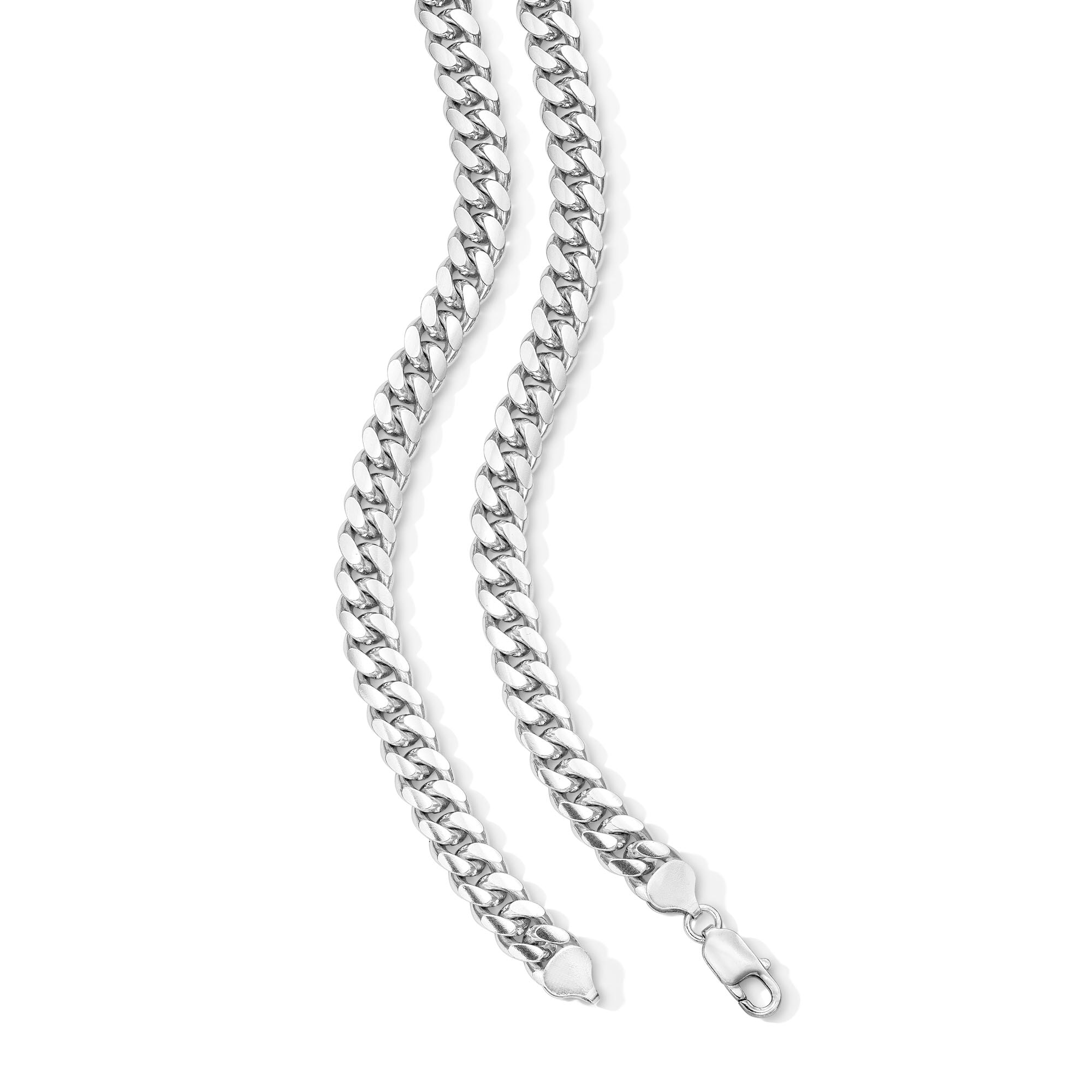 9.0mm Miami Cuban Curb Chain Necklace in Solid Sterling Silver