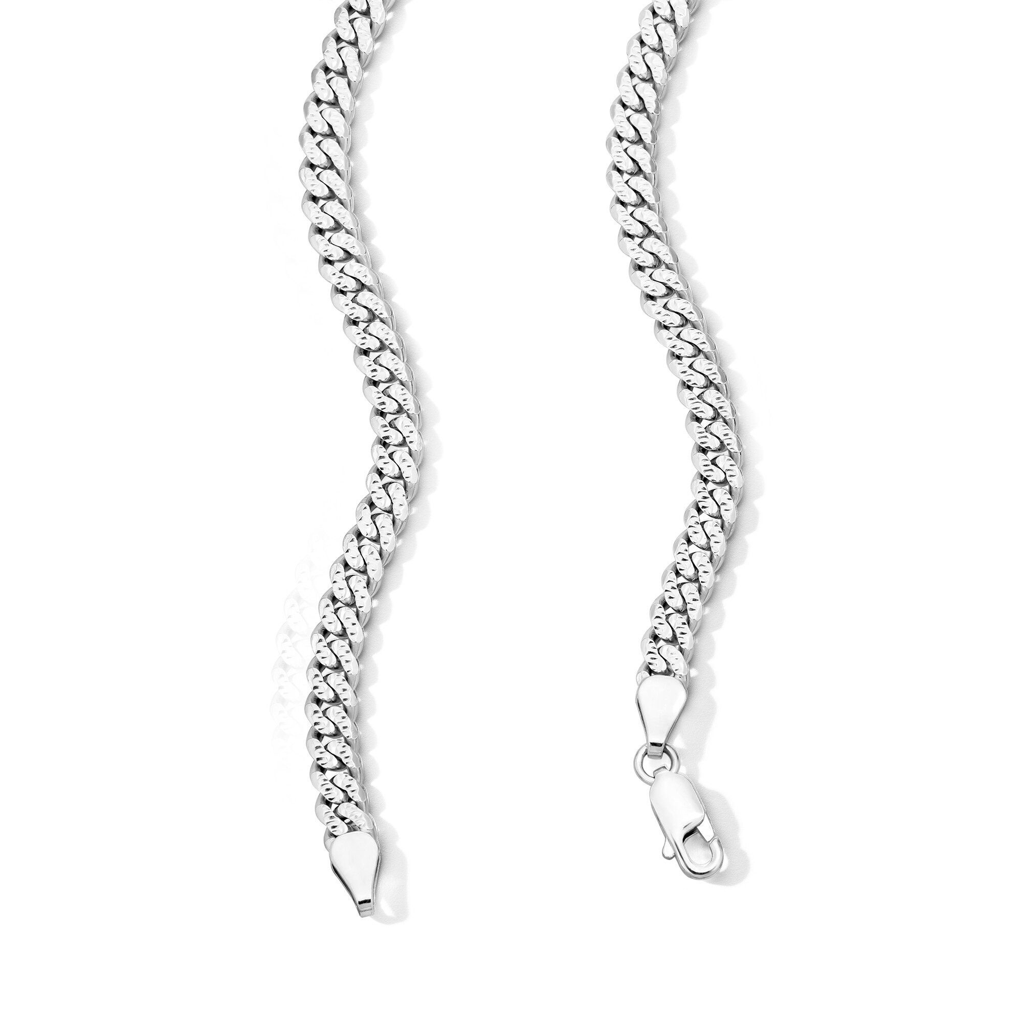 5.0mm Miami Cuban Pavé Curb Chain Necklace in Solid Sterling
