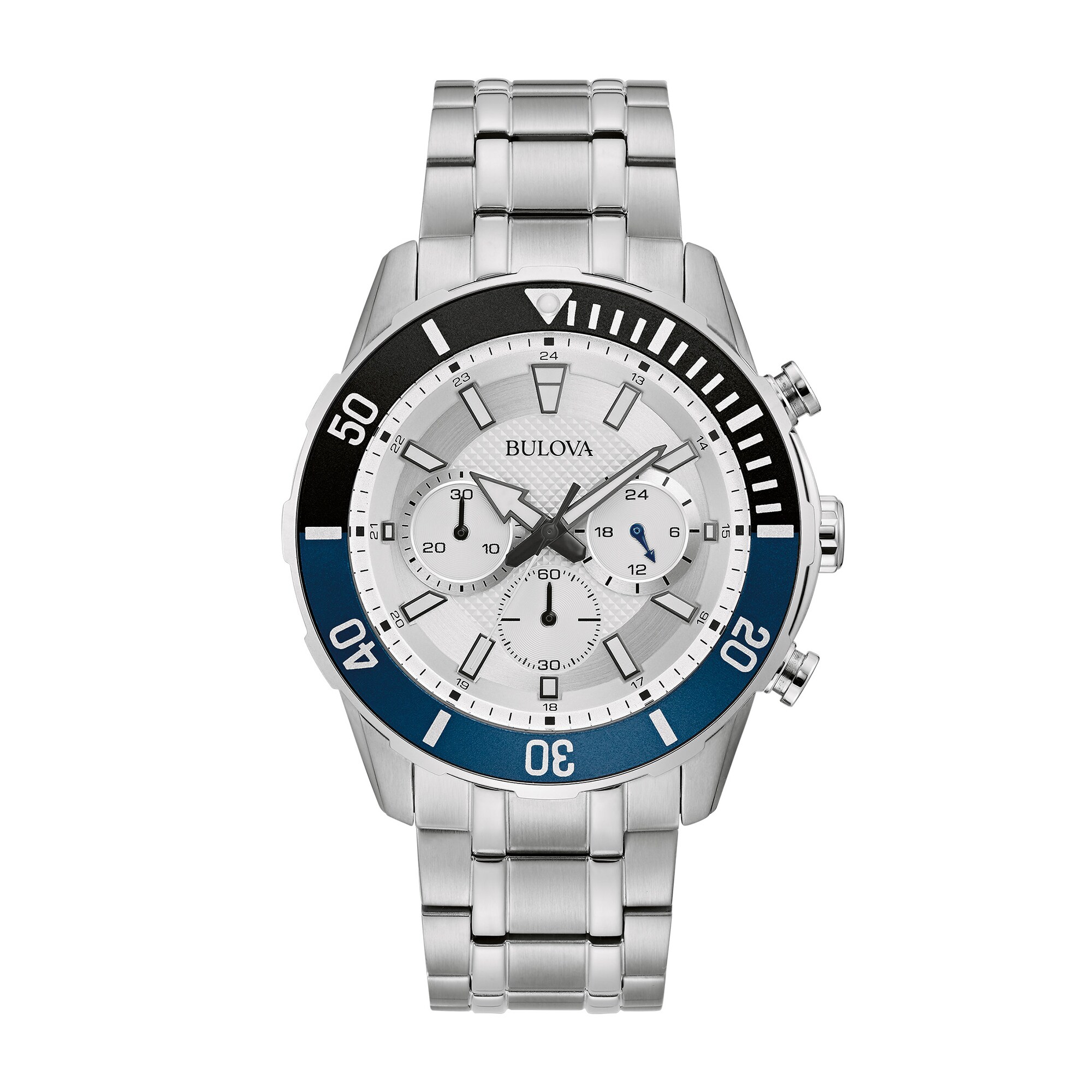 Men's Bulova Chronograph Watch in Stainless Steel with Silver-Tone