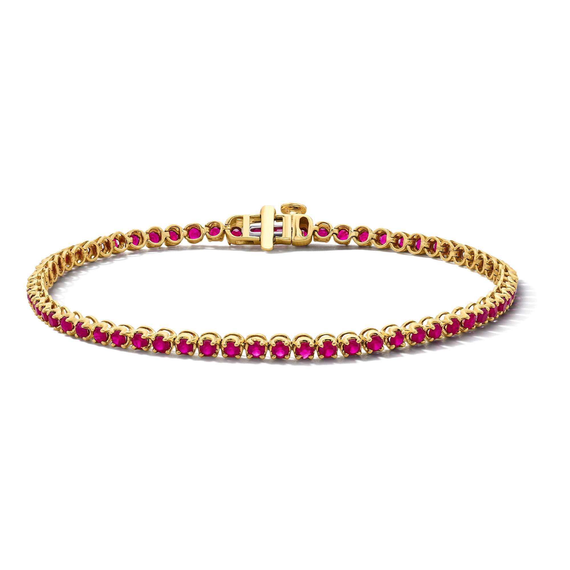 Certified Ruby Tennis Bracelet in 10K Gold - 7.0