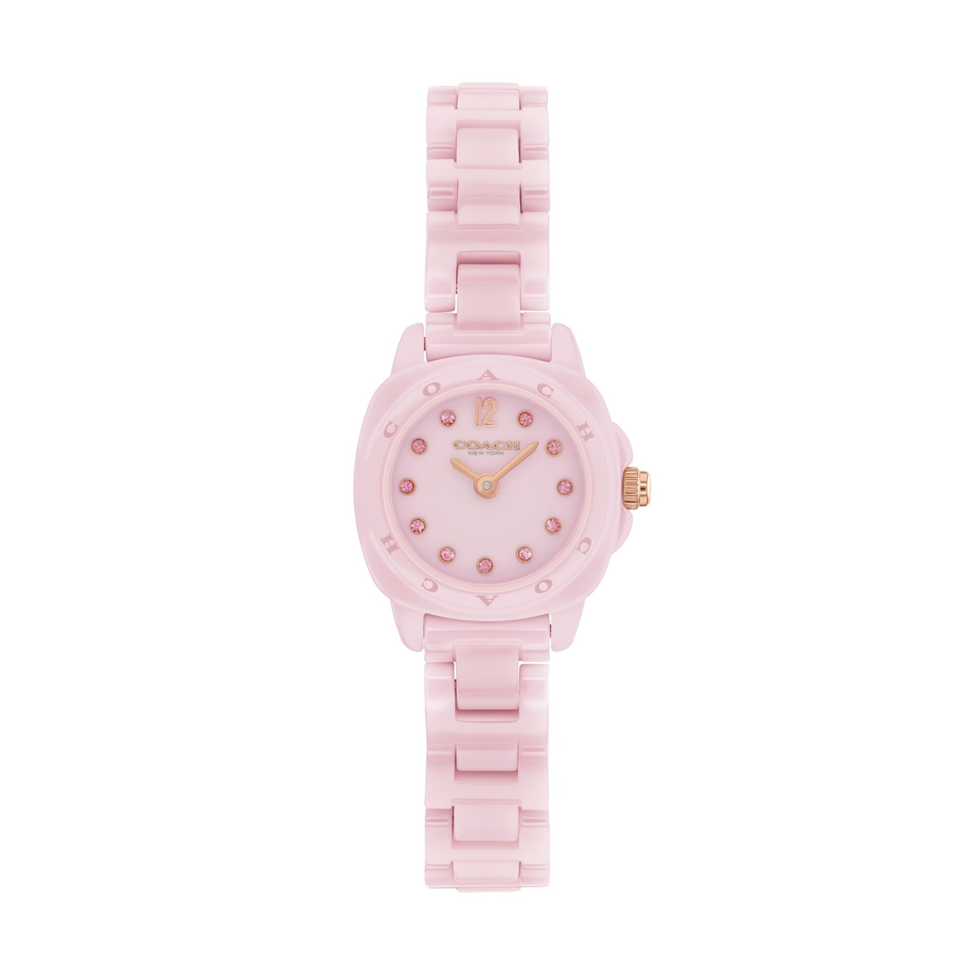 Ladies' Coach Kitt Rose-Tone IP Stainless Steel and Pink Ceramic