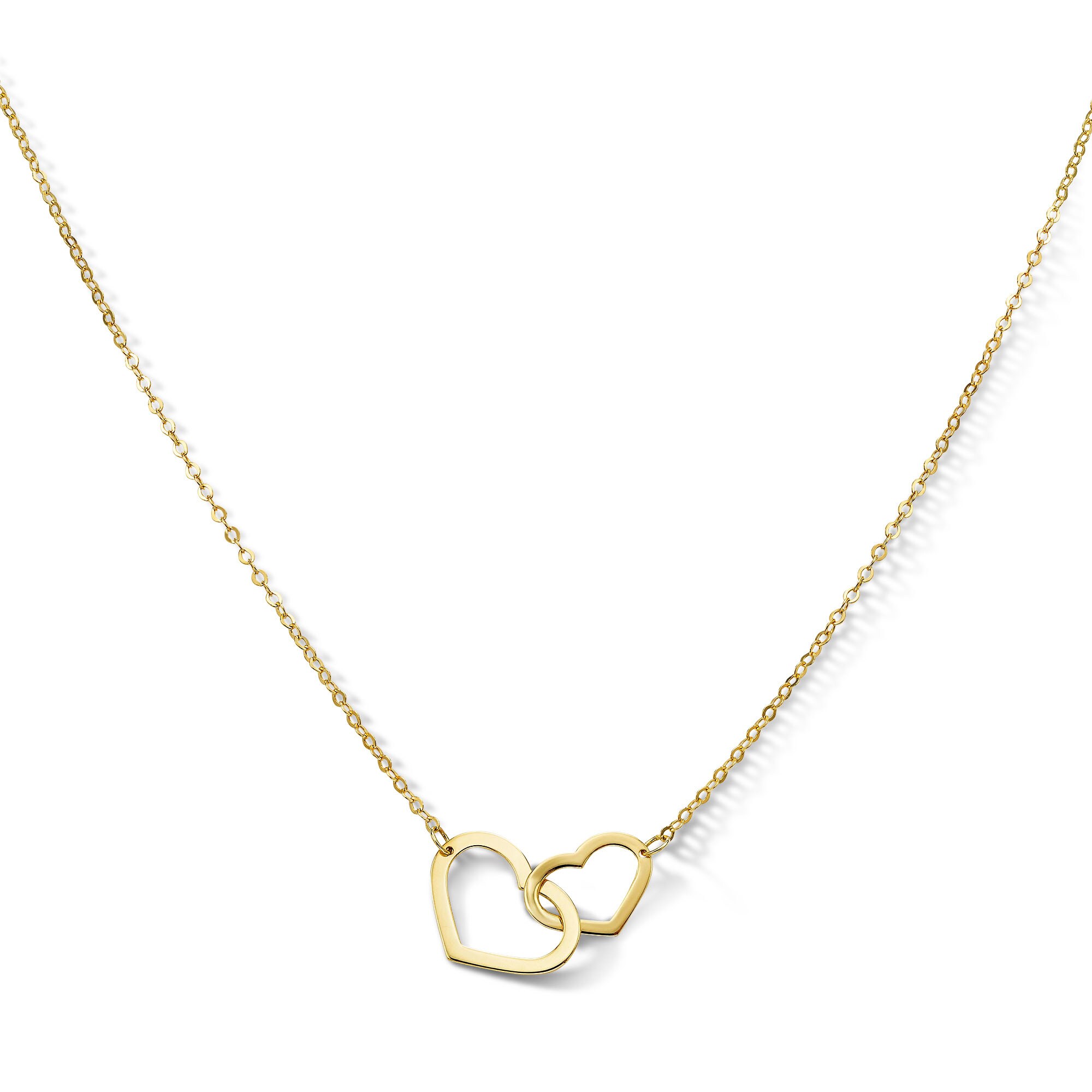 Interlocking Hearts Necklace in 10K Gold - 18