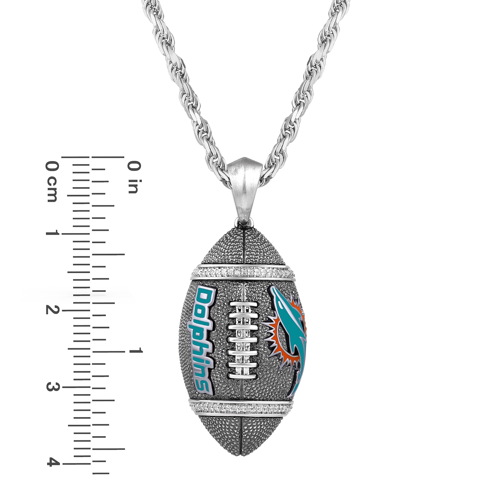 True Fans Miami Dolphins 1/20 CT. T.W. Diamond Vertical Football