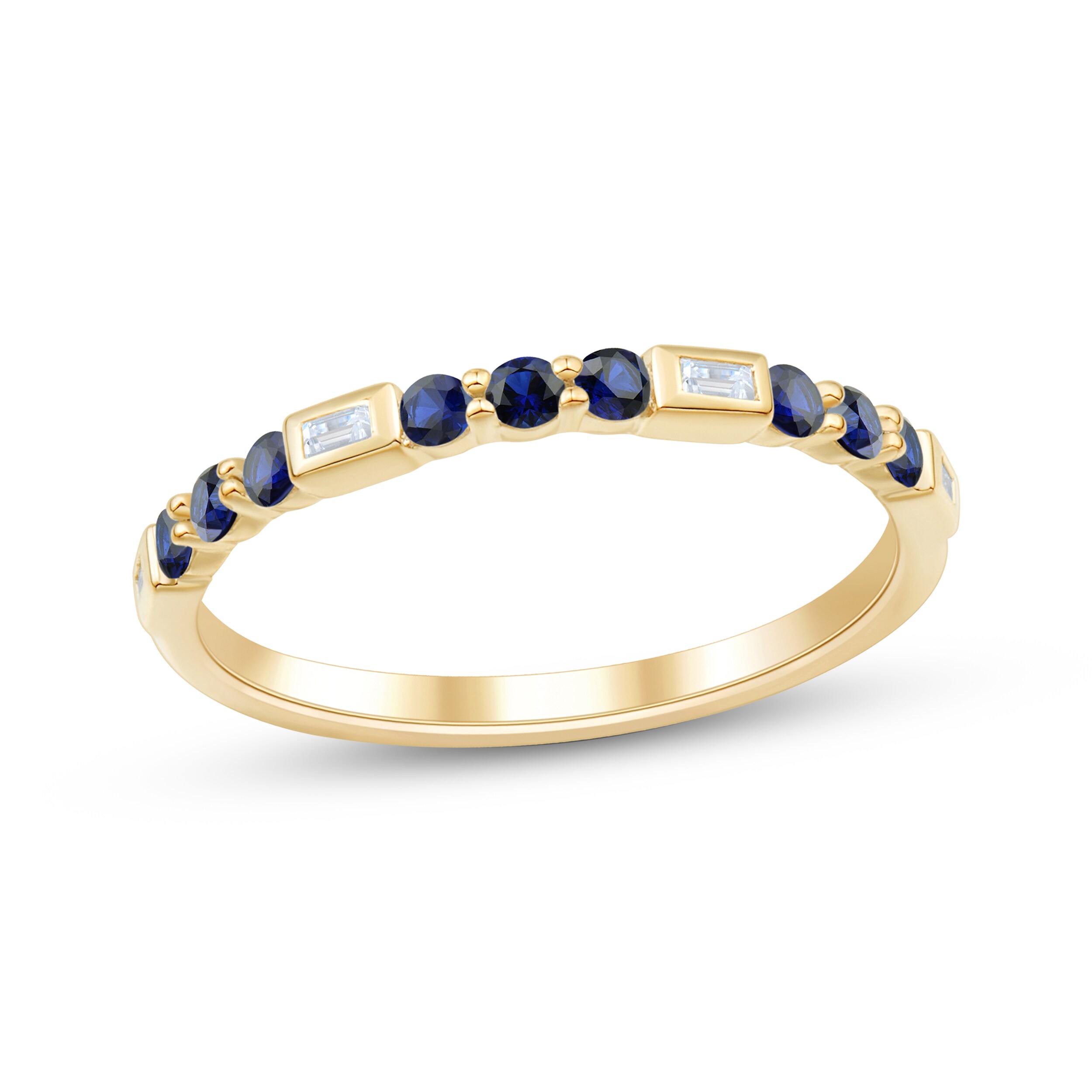 Reserved:area51様 Delta 20anniversary 1k Now + Forever Blue Sapphire & Baguette-Cut Diamond Anniversary