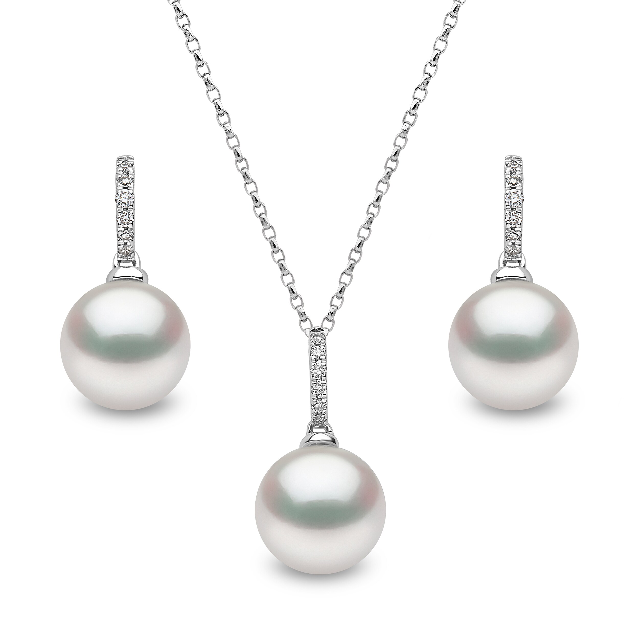 Yoko London Cultured Pearl & Diamond Accent Gift Set 18K White
