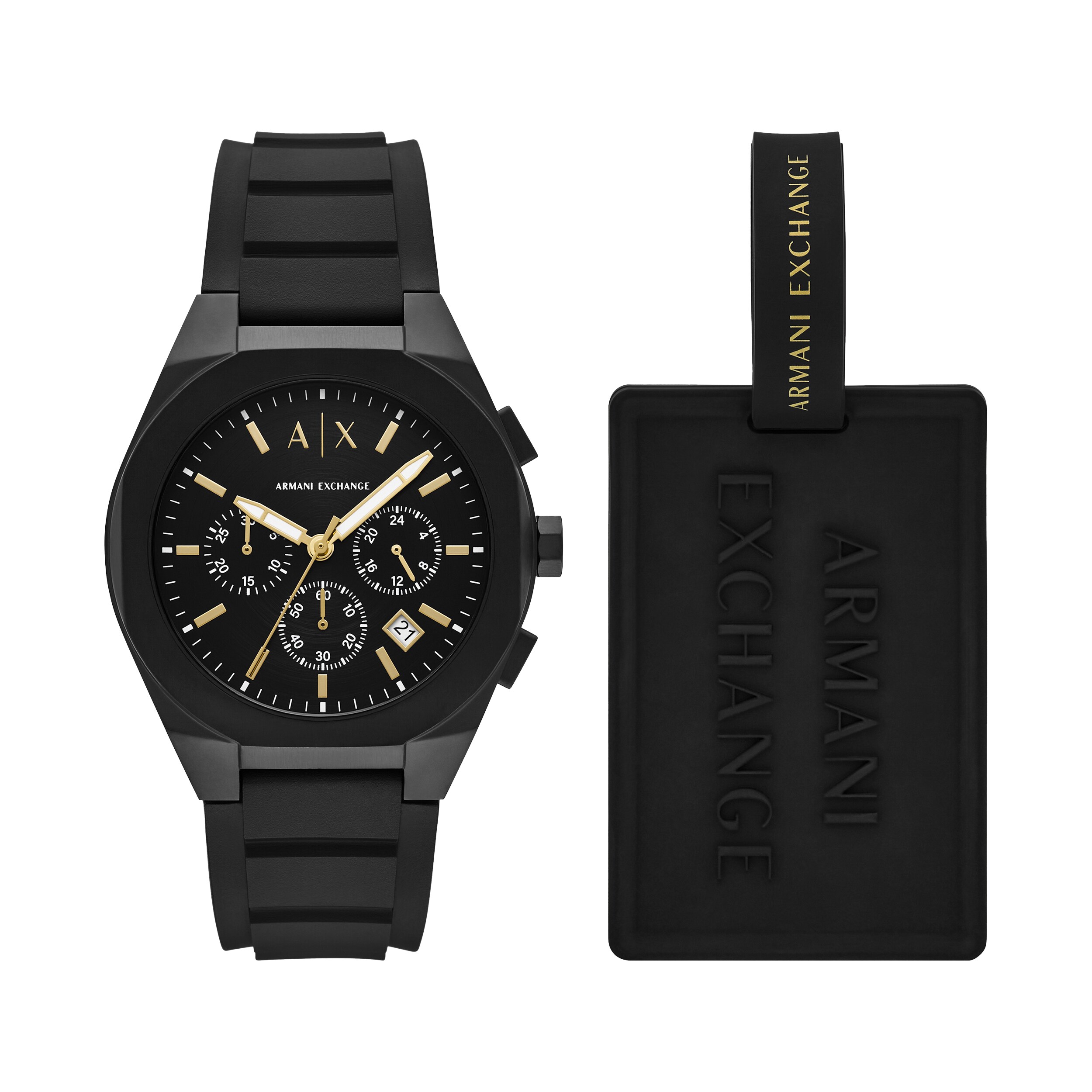 Armani Exchange Sync Men's Chronograph Watch & Luggage Tag Set